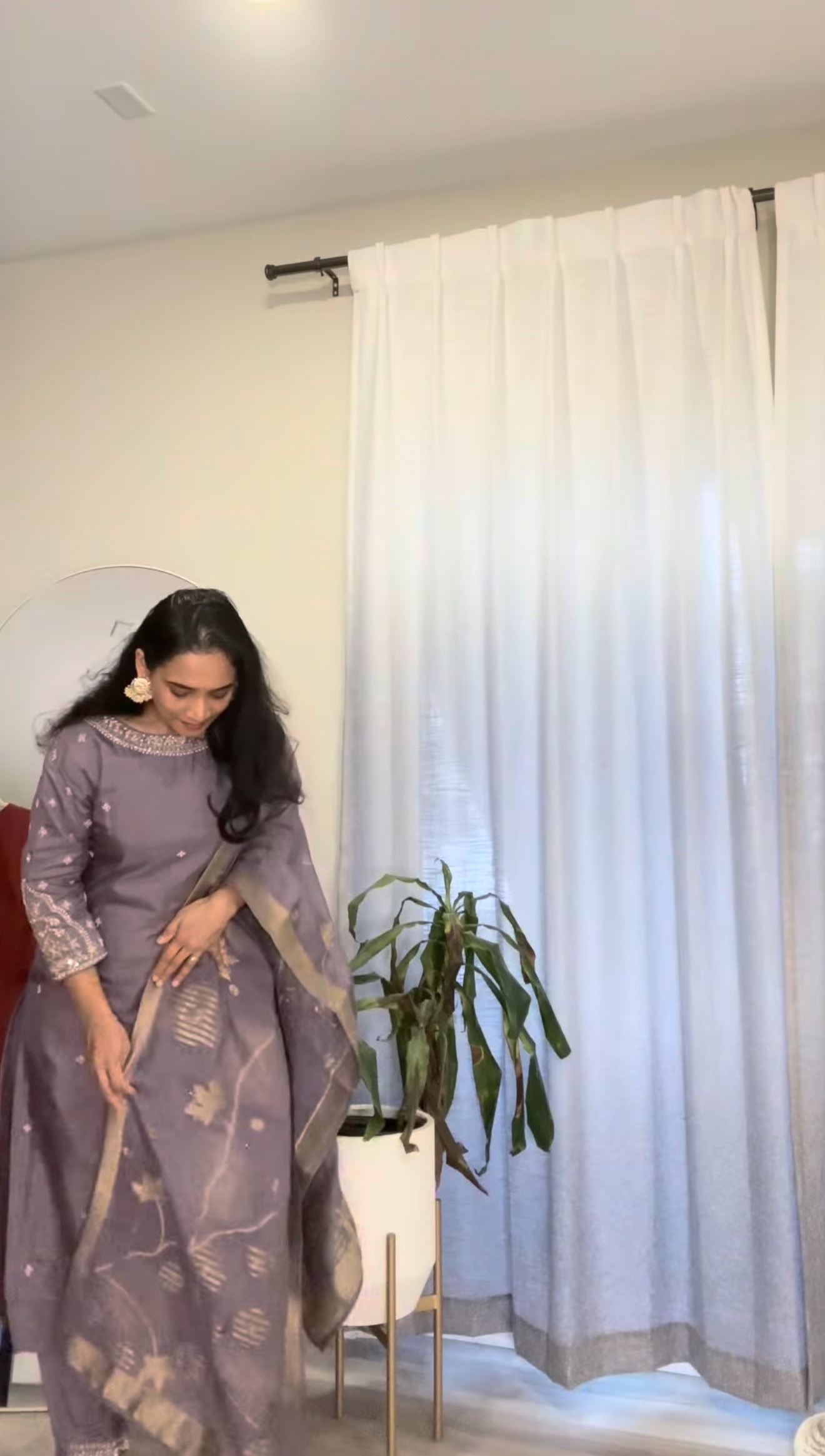 Dusty Lavender Embroidered Kurta suit set