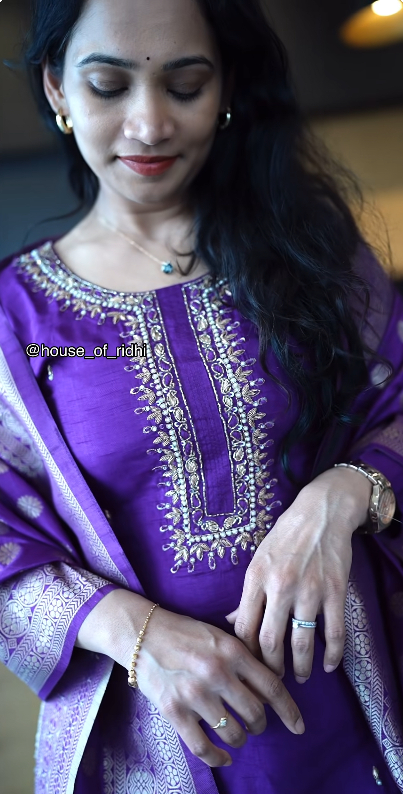 Purple Embroidered Salwar Suit
