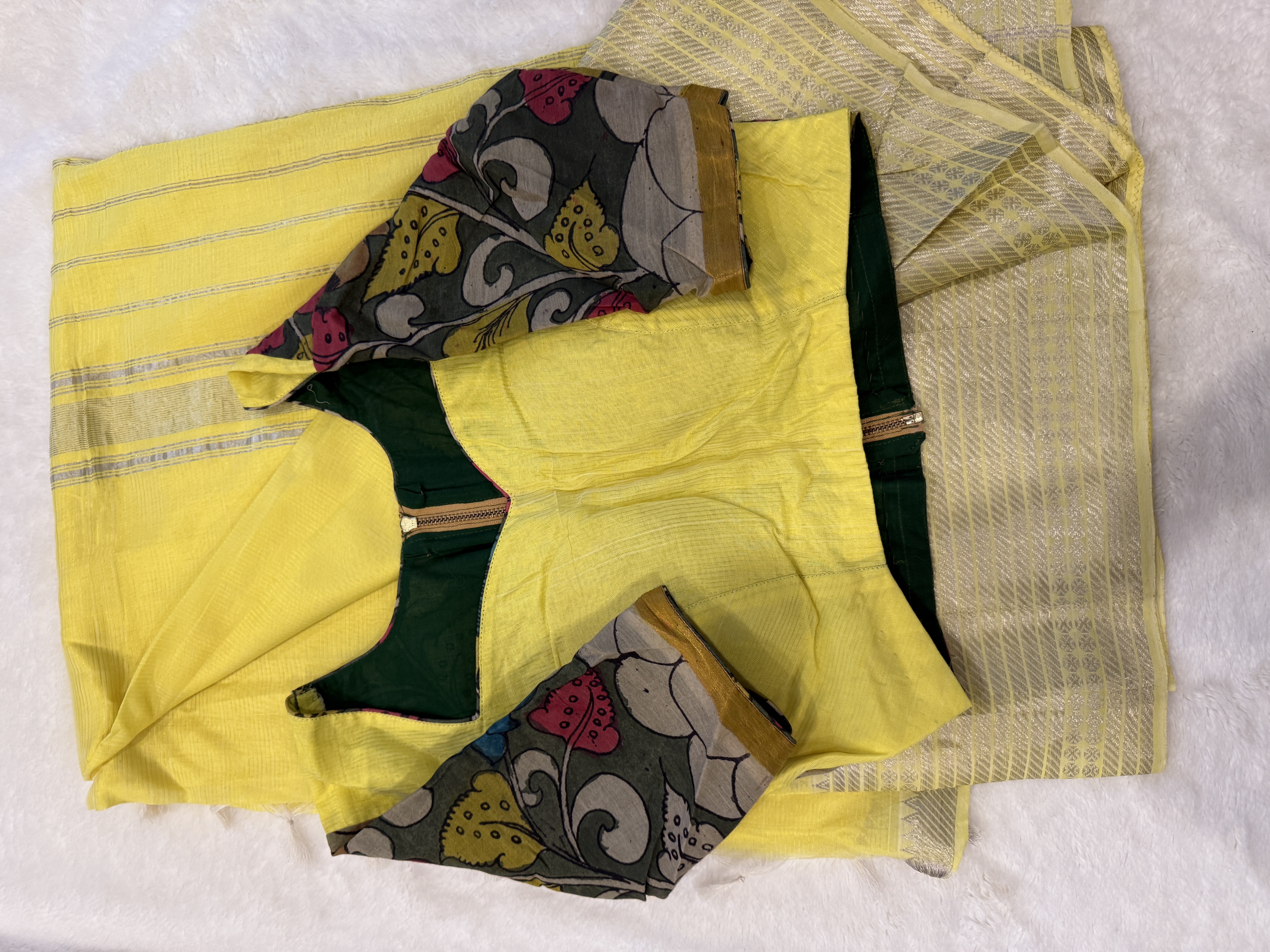 Lime Yellow Mangalagiri Pattu Saree 🌼