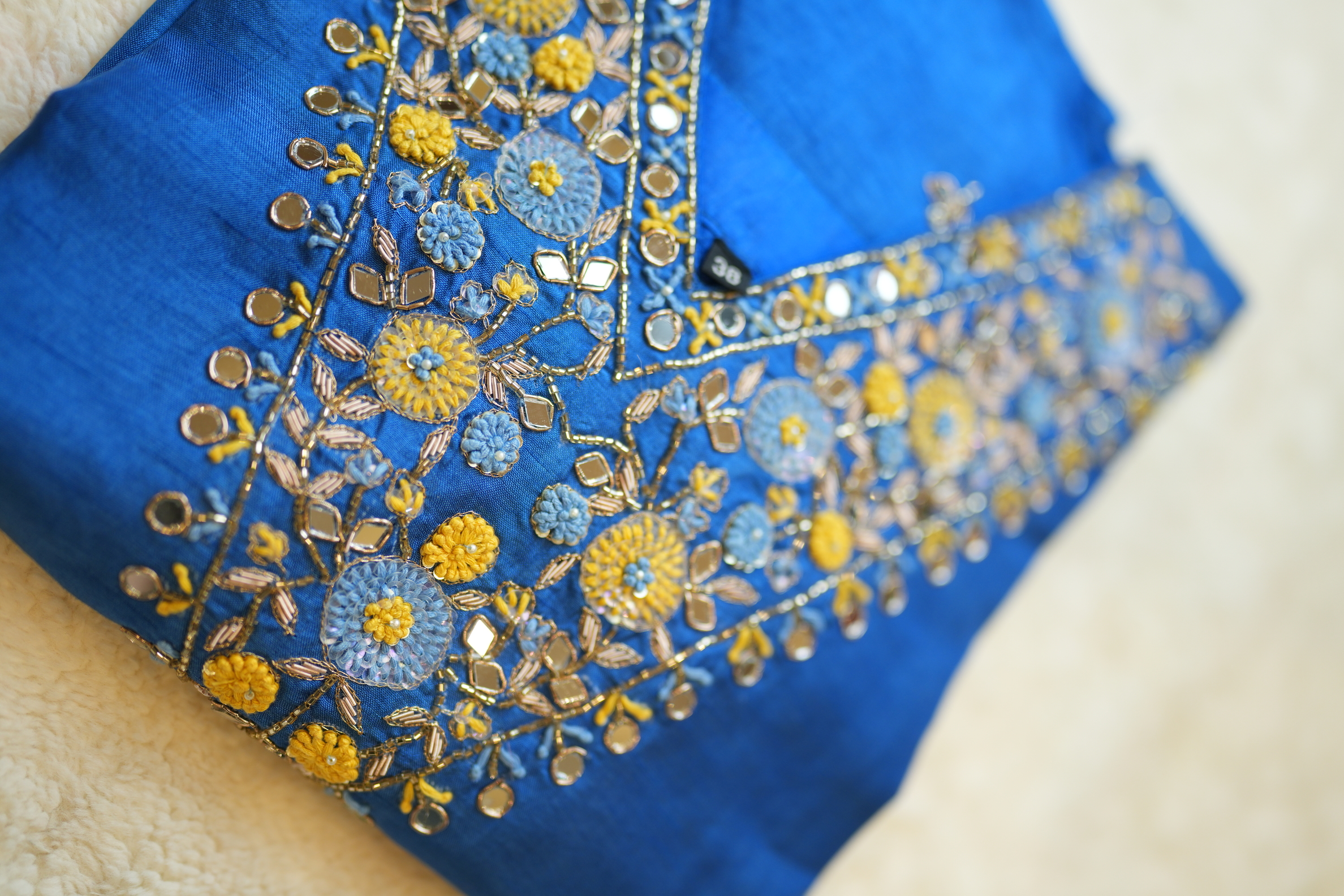 Blue Silk Embroidered Kurta Suit set