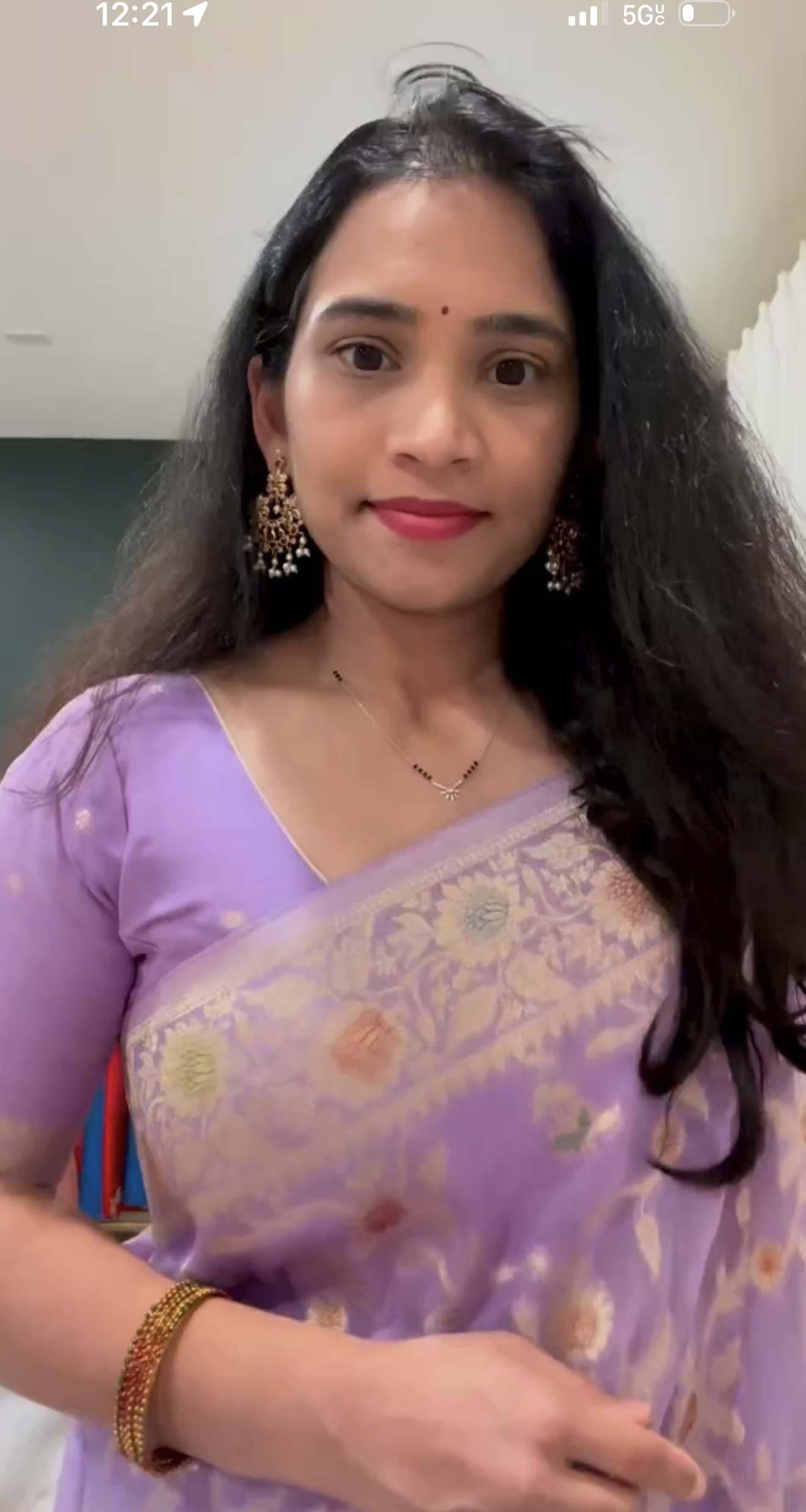 Lilac Banarasi Georgette Saree with Self-Blouse