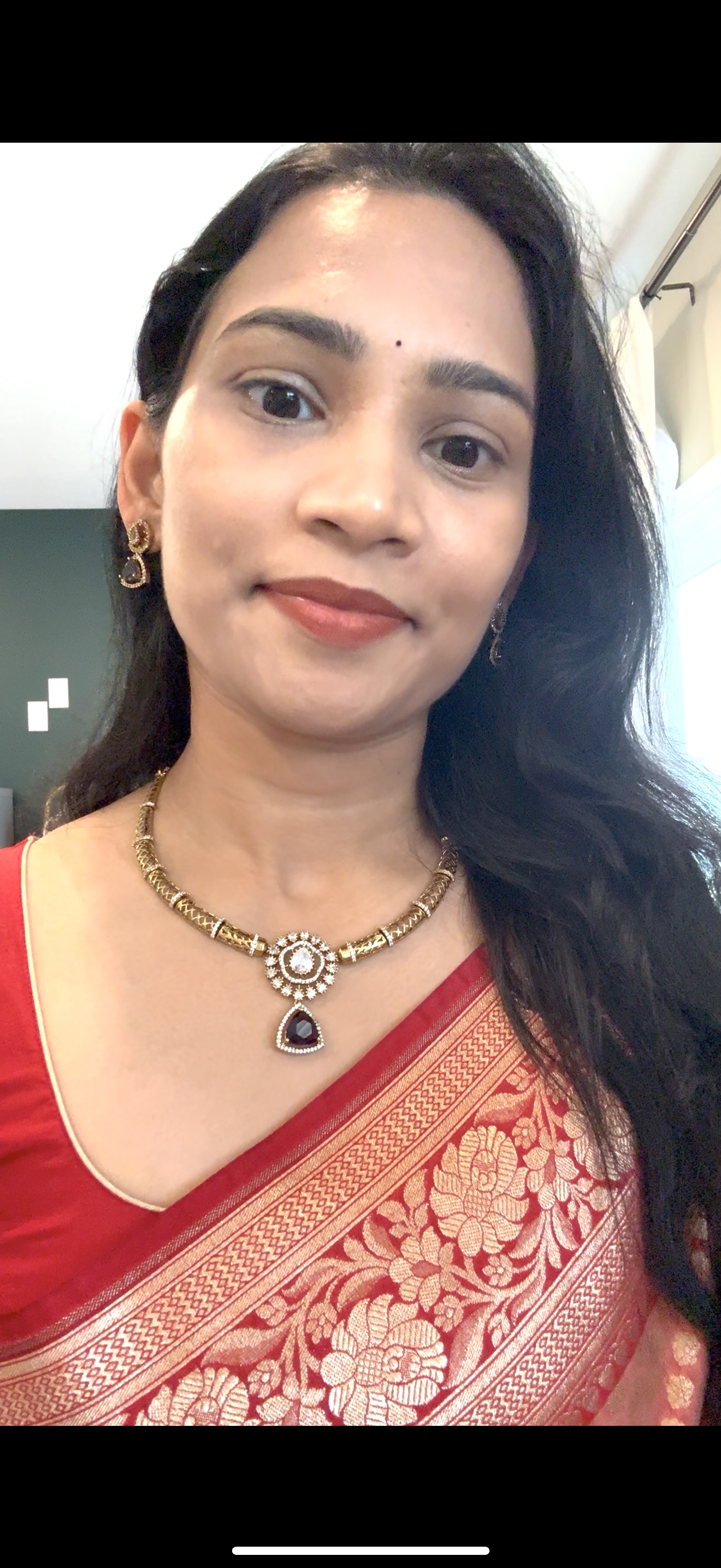 Cute Kante Pattern Choker Set with Deep Purple Mossanite Drop with Floral Pendant