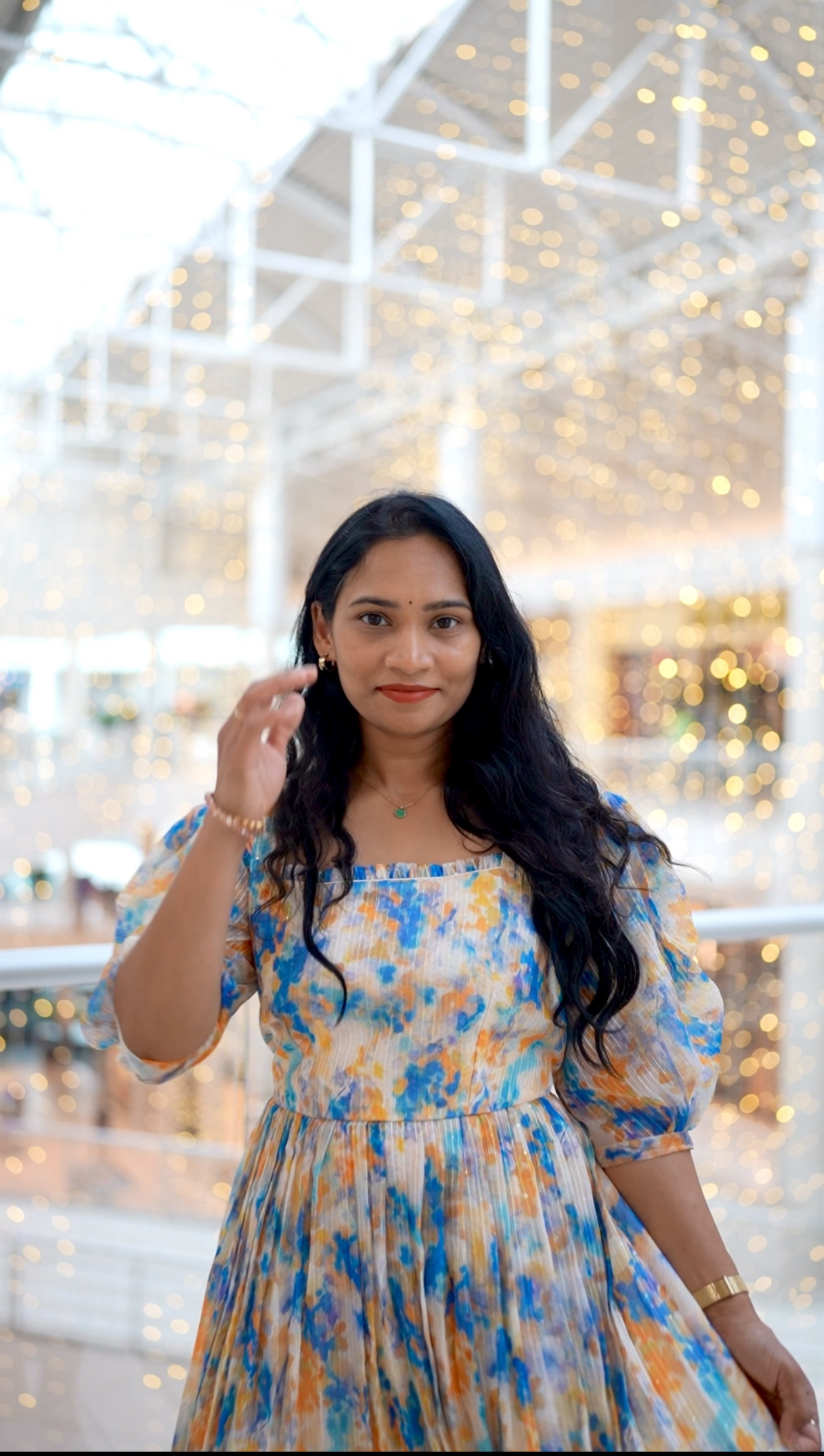 Bold & Chic Tie-and-Dye Frock - Blue, White and Yellow