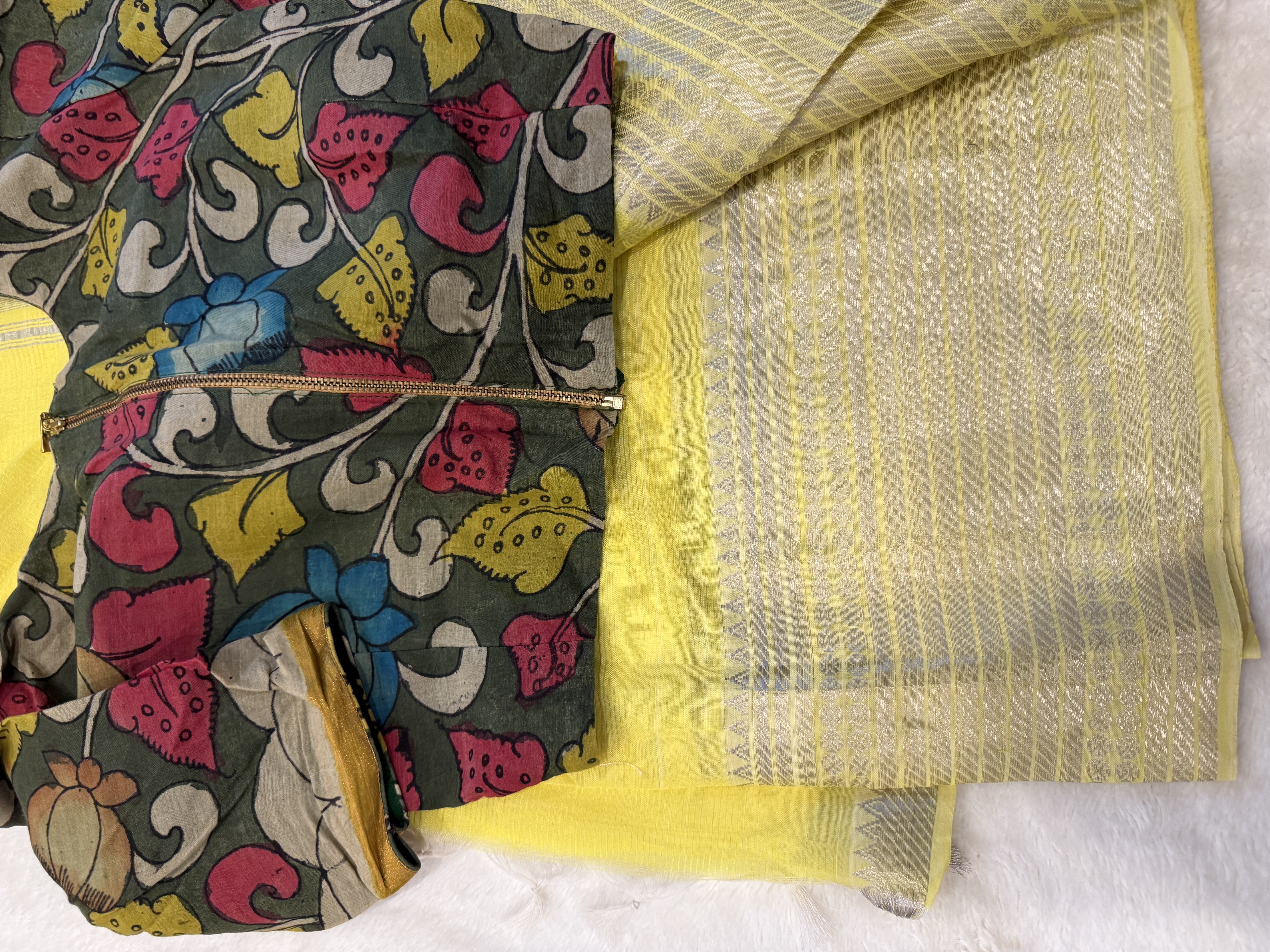 Lime Yellow Mangalagiri Pattu Saree 🌼