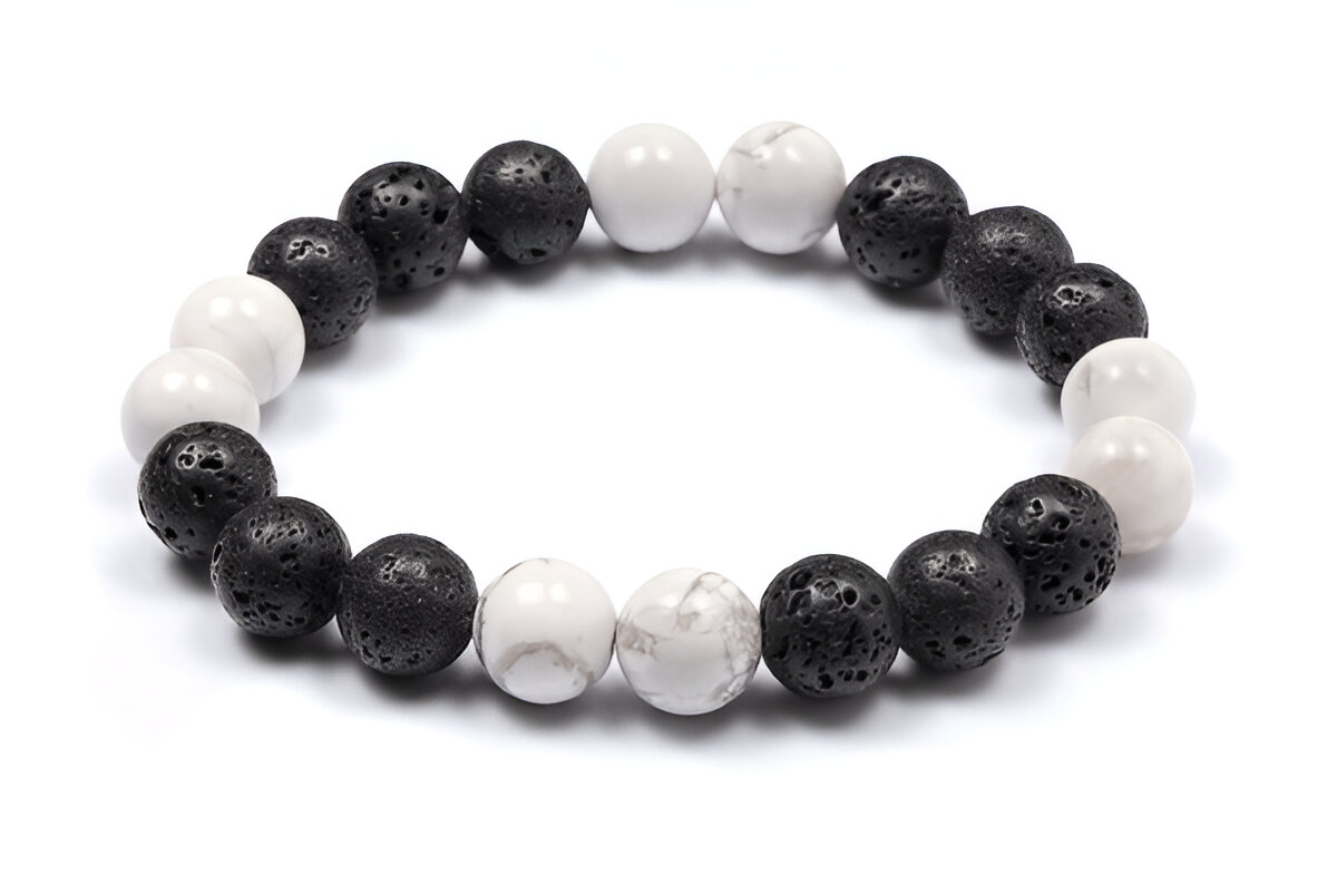 Black and White Beaded Bracelet