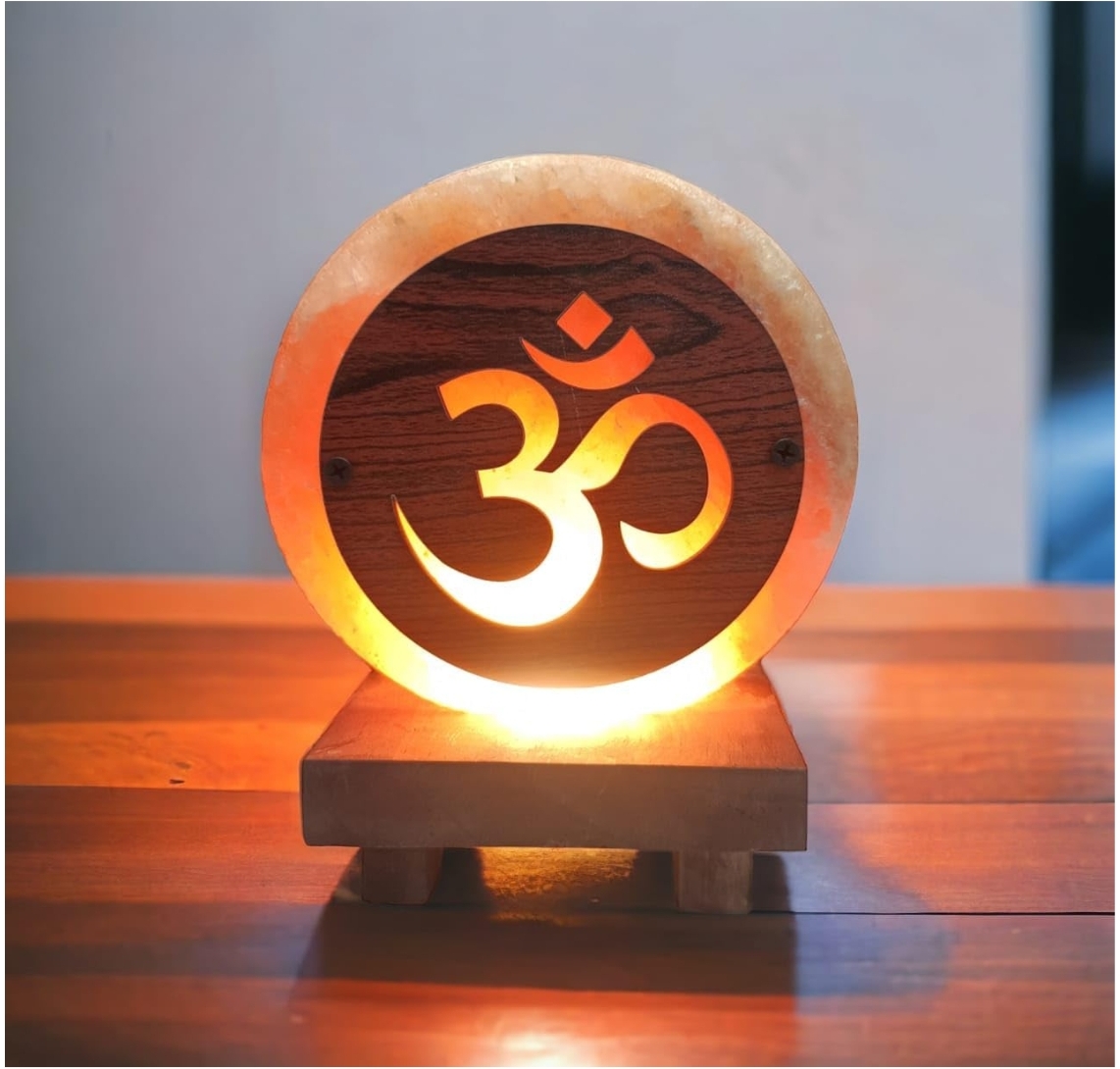 Himalayan Salt 3D Lamp with Om Symbol