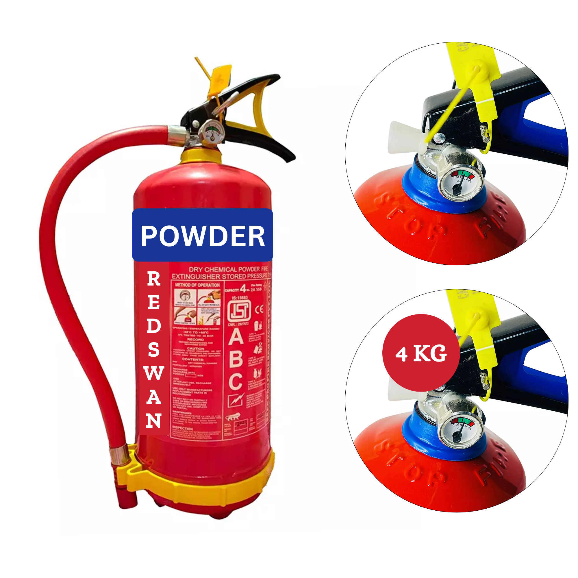 Fire Extinguisher ABC Type, 4 KG Capacity, Single Unit