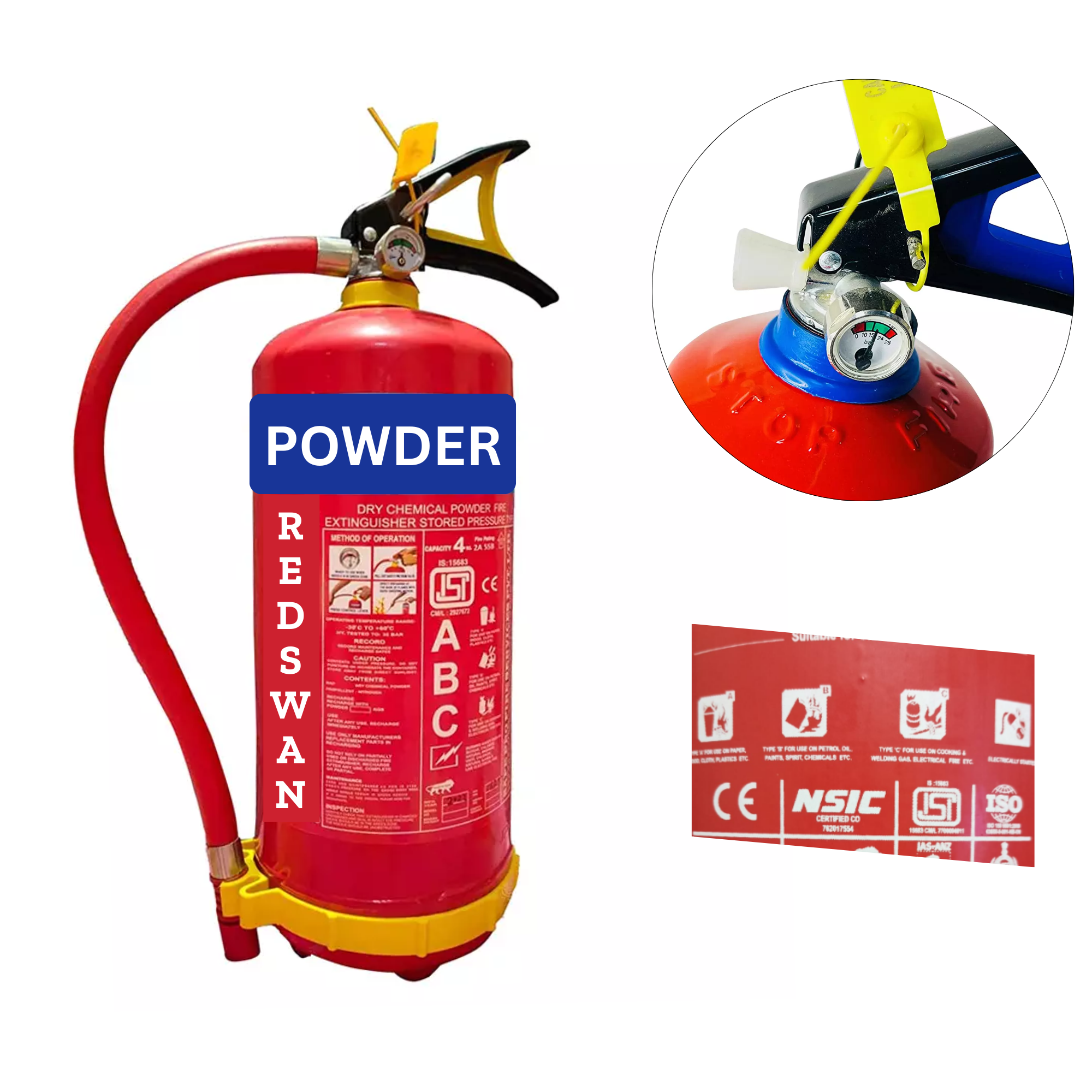  Fire Extinguisher ABC Type, 2 KG Capacity, Single Unit