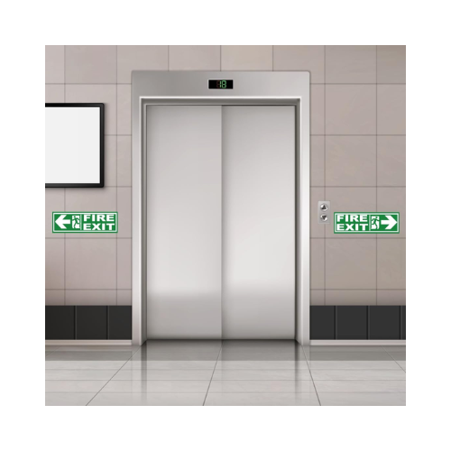Fire Exit Signboard combo (pack of 4) right arrow P2,left arrow P2 300 x 100 mm