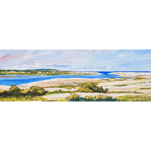 Spey Bay Panorama Print, River Spey print, Moray Firth, Moray Coastal Trail, summer Scotland seascape