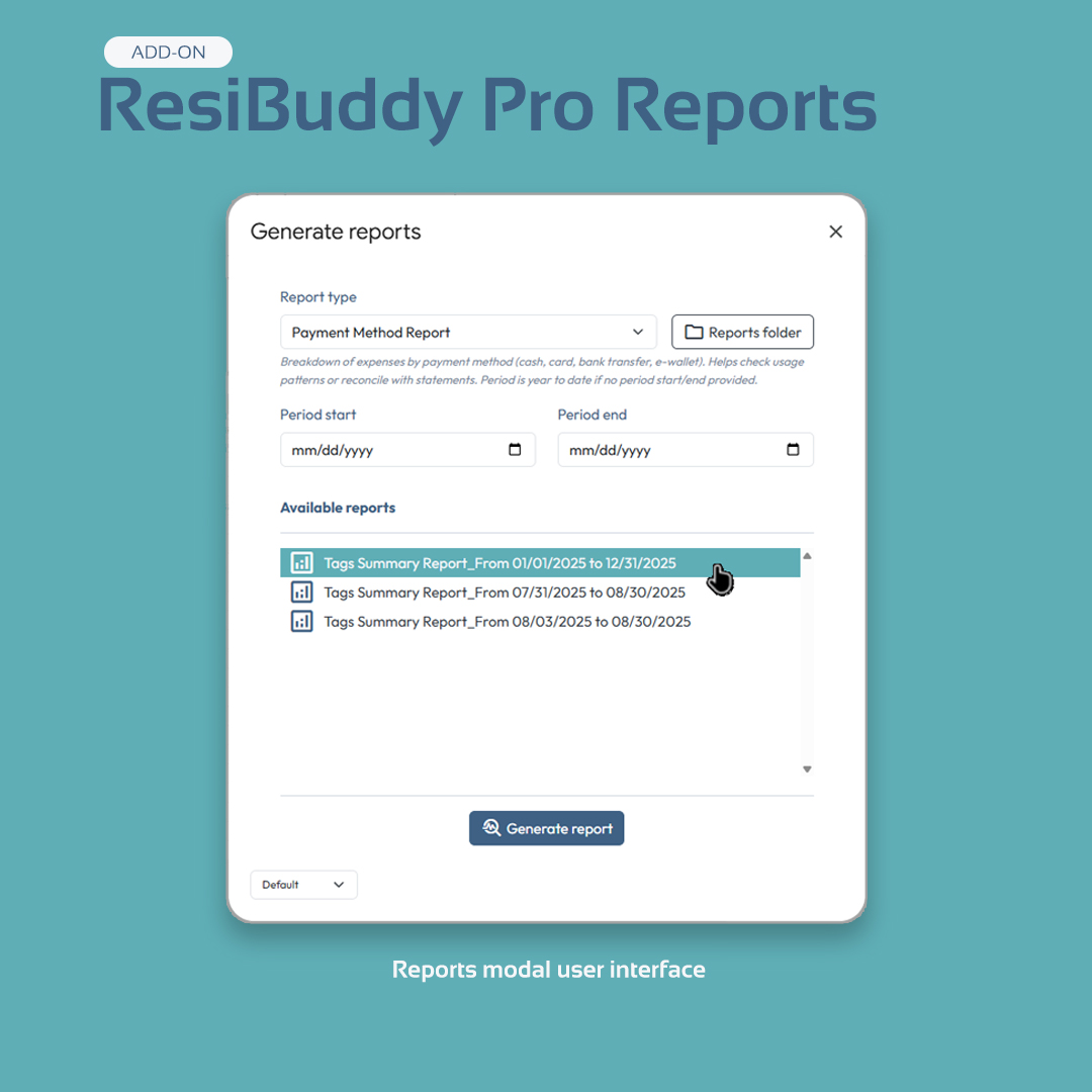 ResiBuddy Pro Reports Add-on