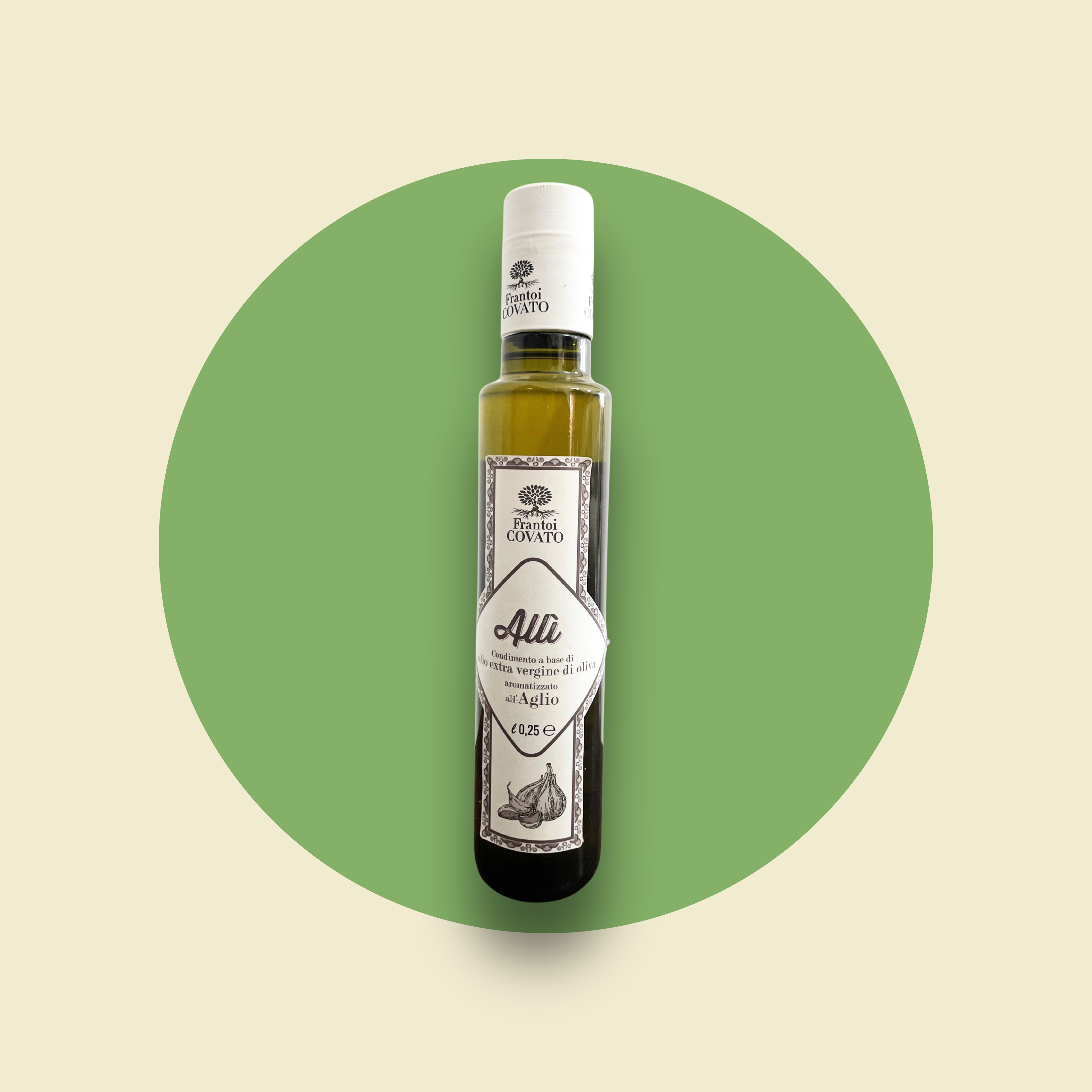 Garlic Flavored Sicilian Extra Virgin Olive Oil – 250ml Bottle