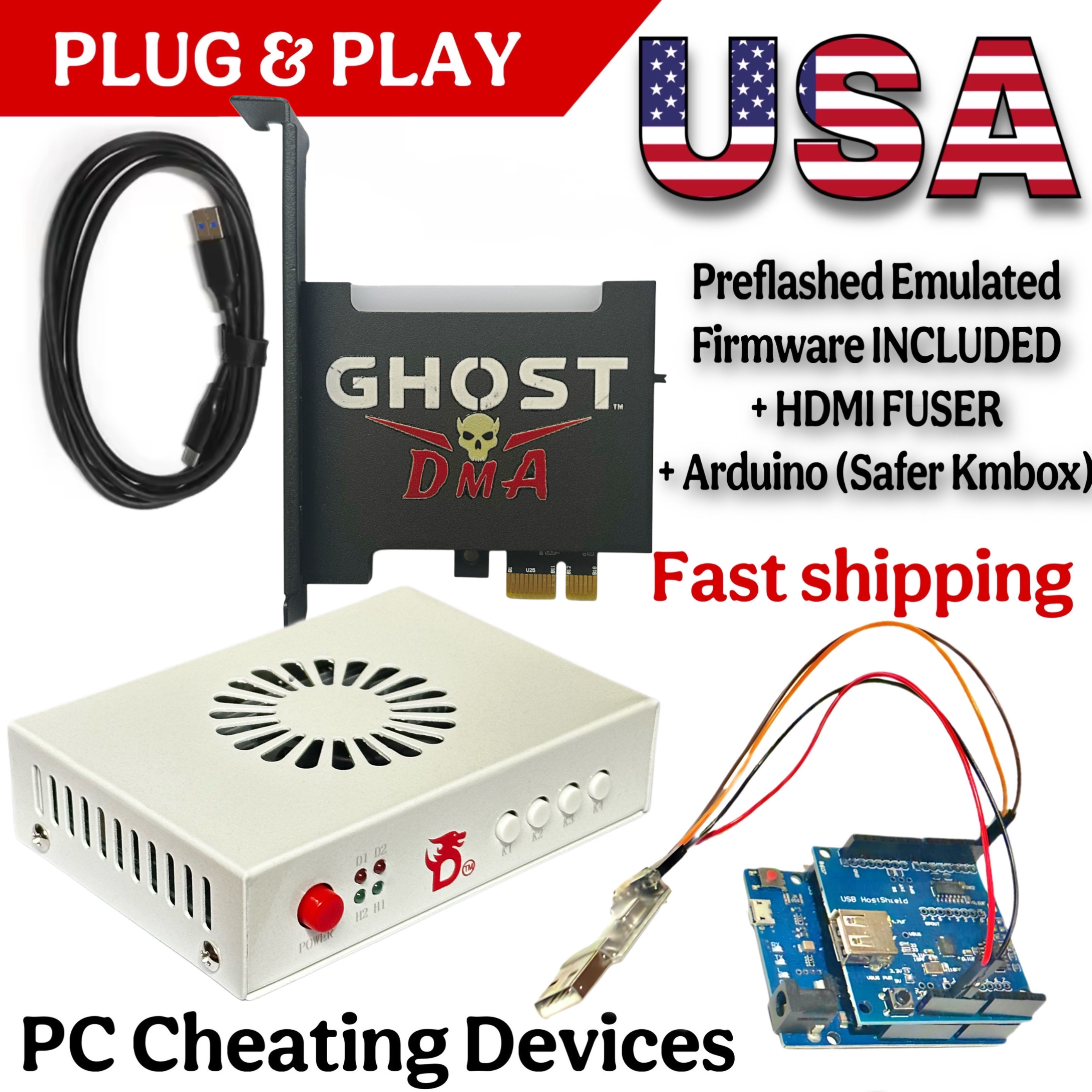 PC CHEATING KIT - HDMI DMA Fuser - Arduino - DMA CARD - RAC/BE/VAC FIRMWARE