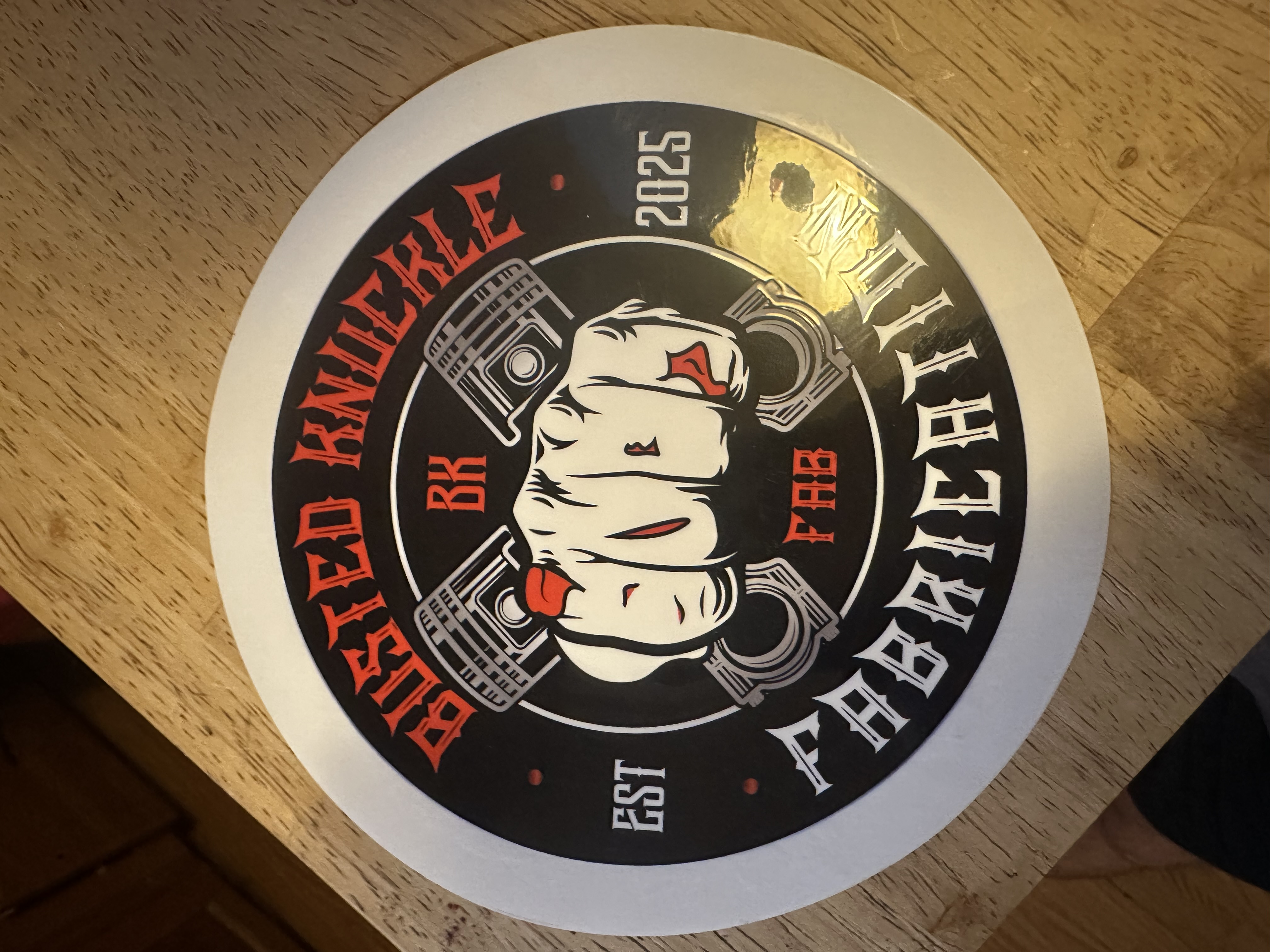 Busted Knuckle Fab Small Sticker
