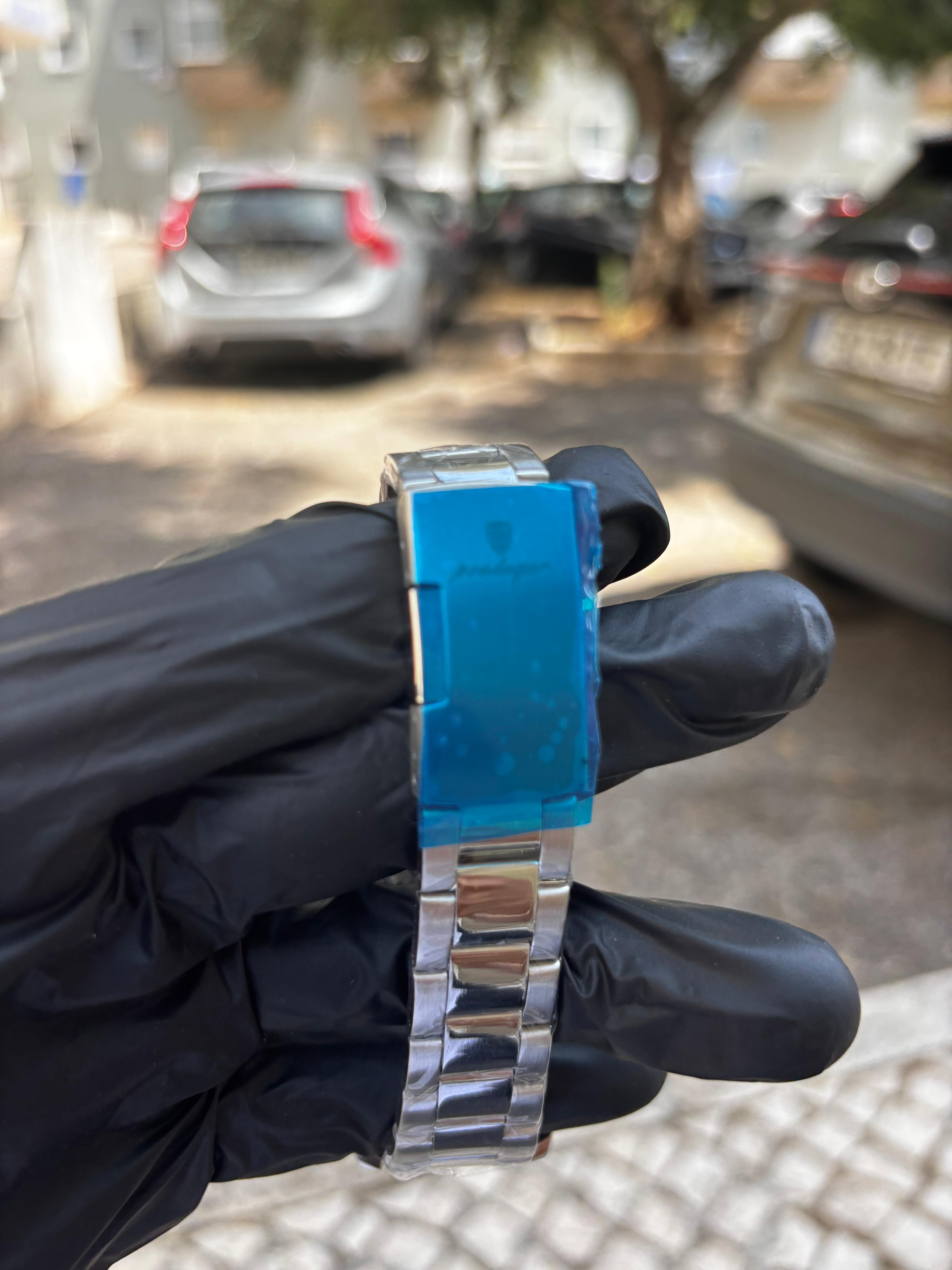 Relógio Poedagar Masculino Prateado 