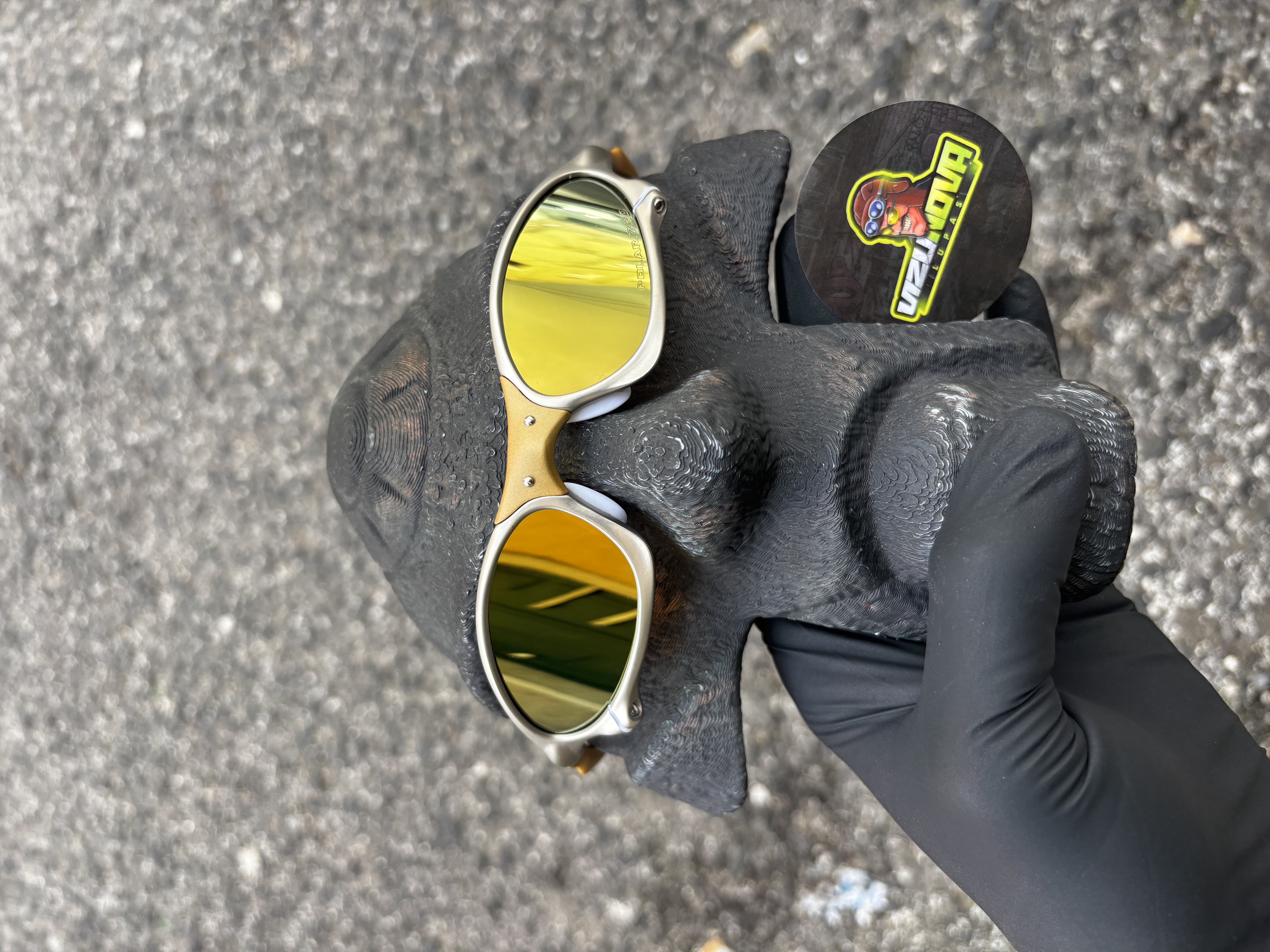 Penny 24K lentes Gold borrachinhas brancas