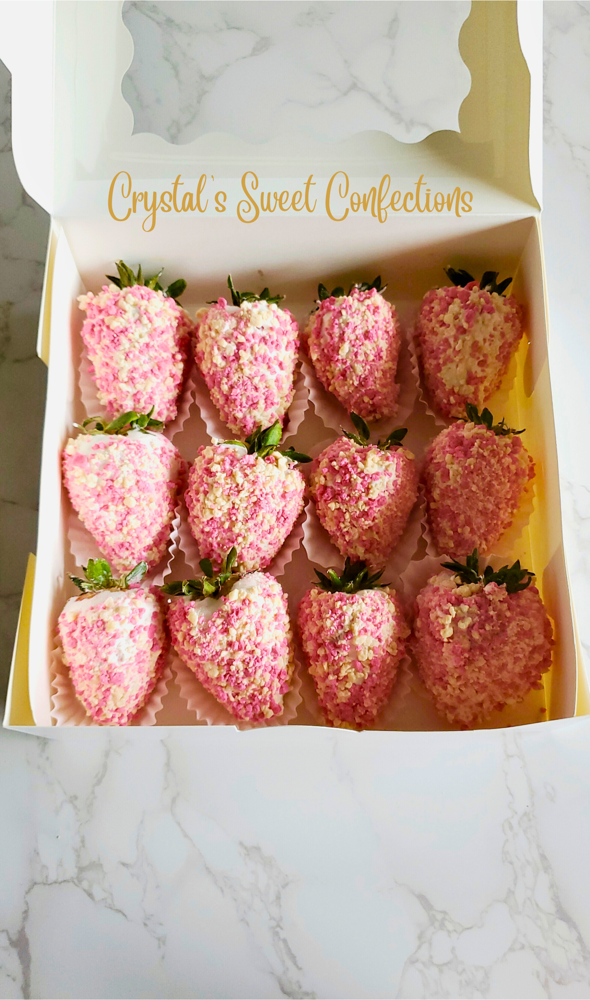 Strawberry Shortcake White Chocolate Dipped Strawberries