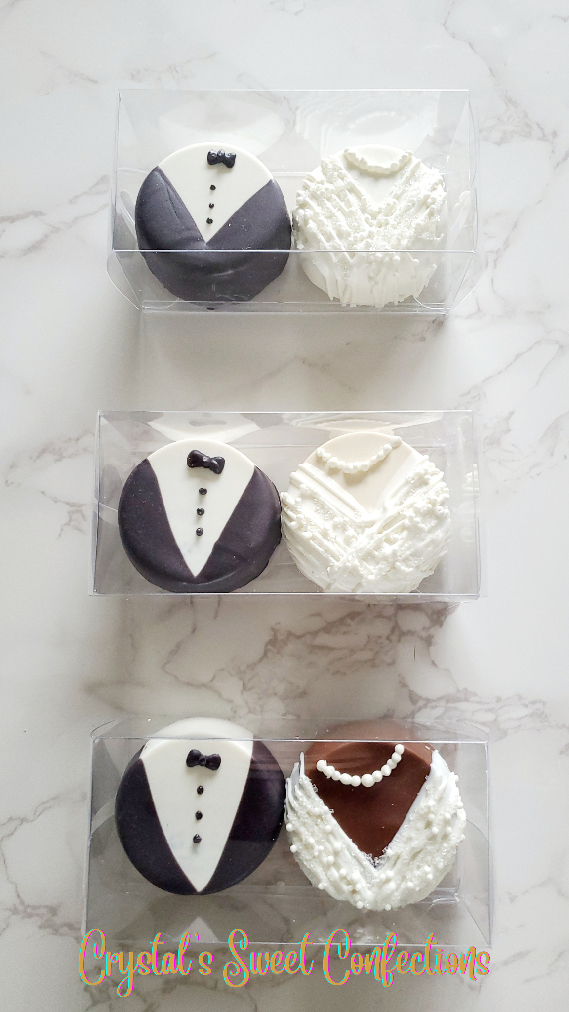 Wedding Favors Bride and Groom Chocolate Covered Mega Stuffed Oreos
