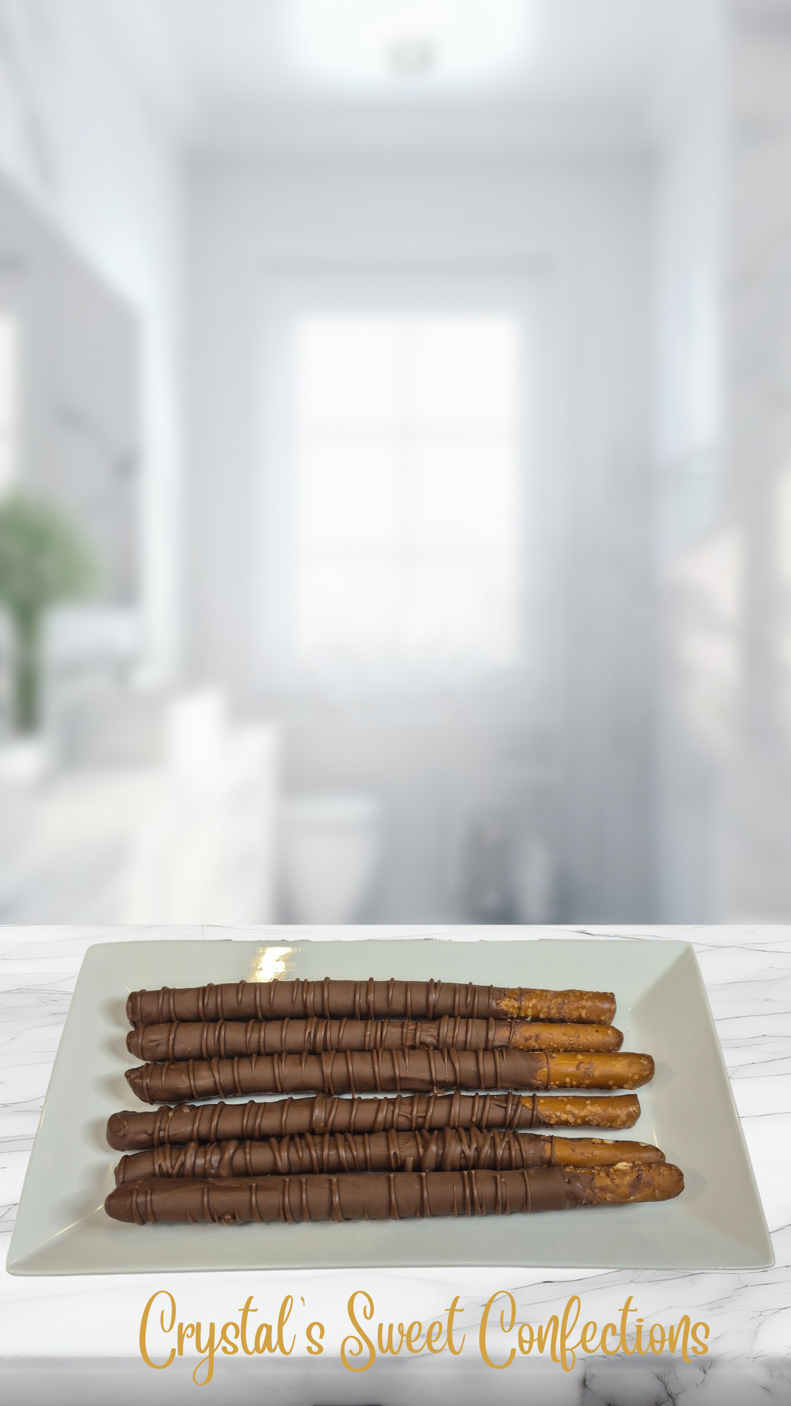 Milk Chocolate Dipped Pretzel Rods