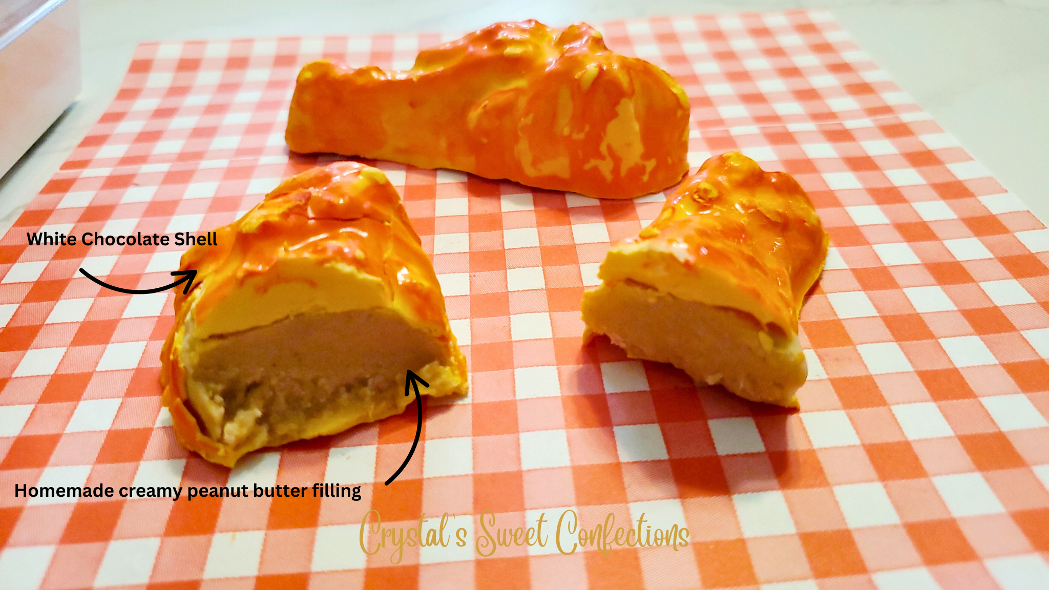 White Chocolate Peanut Butter Cups "Buffalo Chicken Wings"