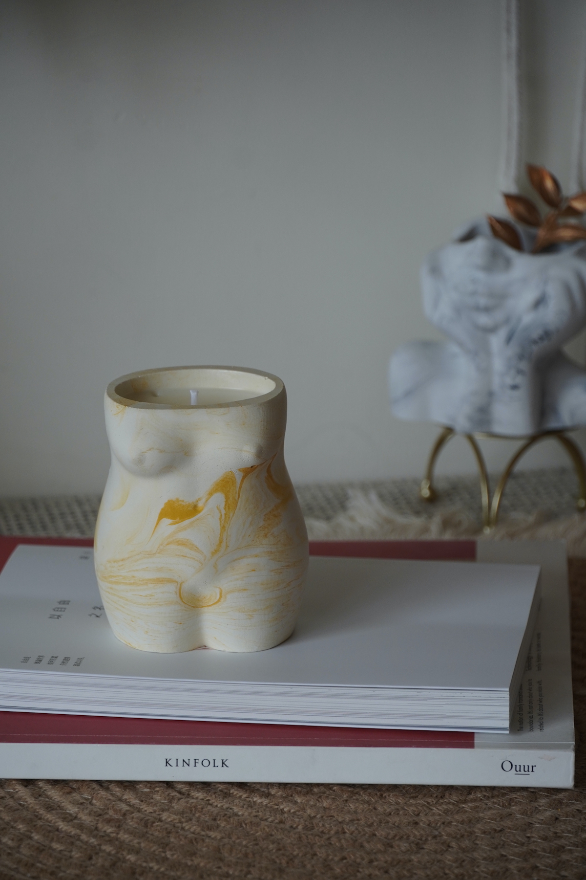 Body Figure Cement Candle