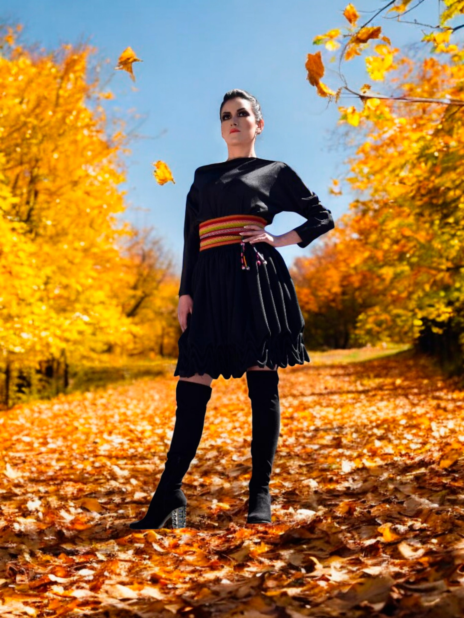 Vestido de otoño elegante