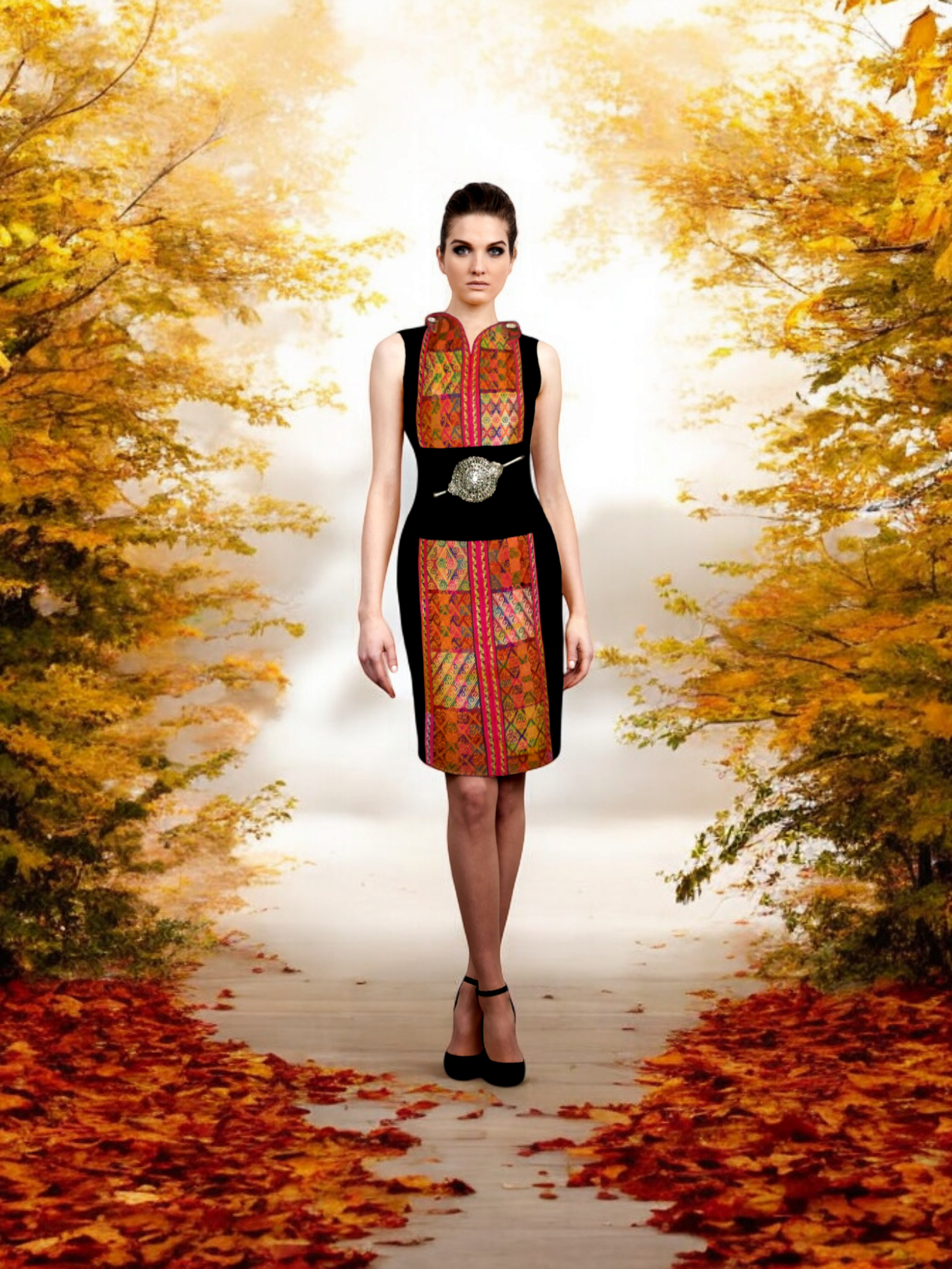 Vestido con diseño étnico