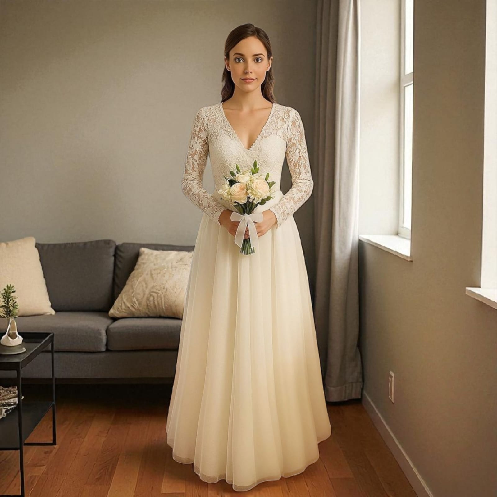Vestido de novia elegante sutil