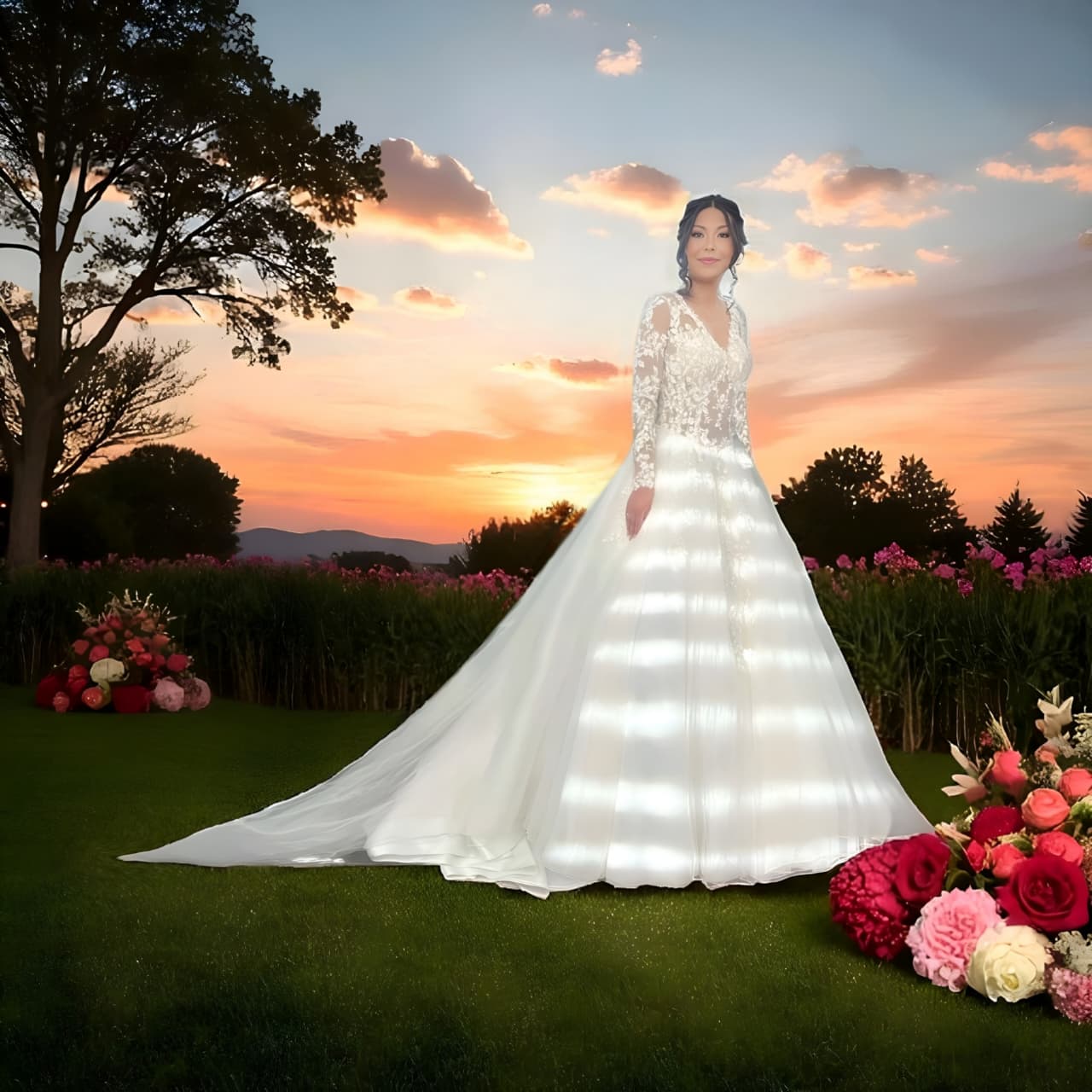 Vestido de novia elegante princesa