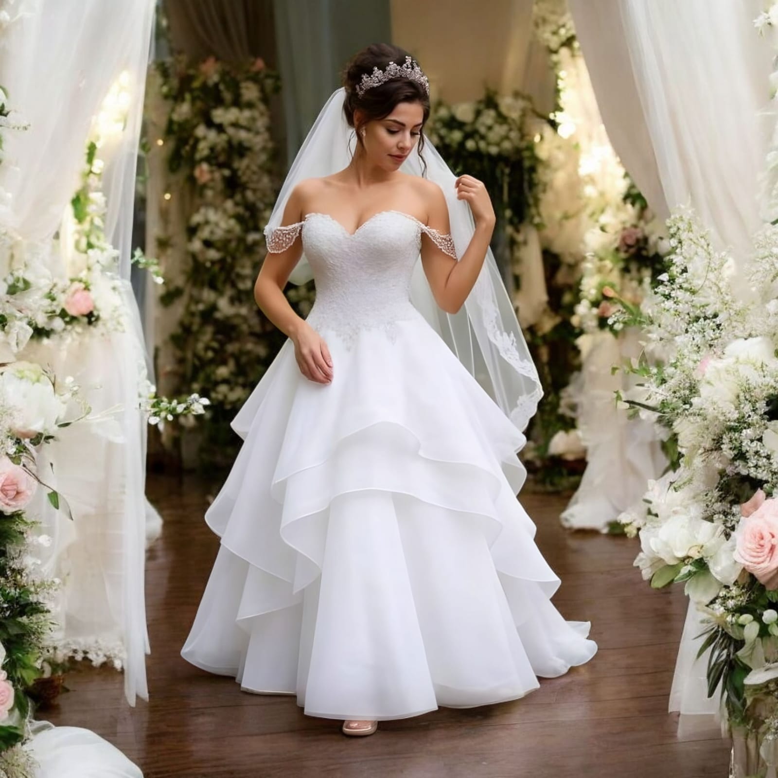 Vestido de novia elegante straples