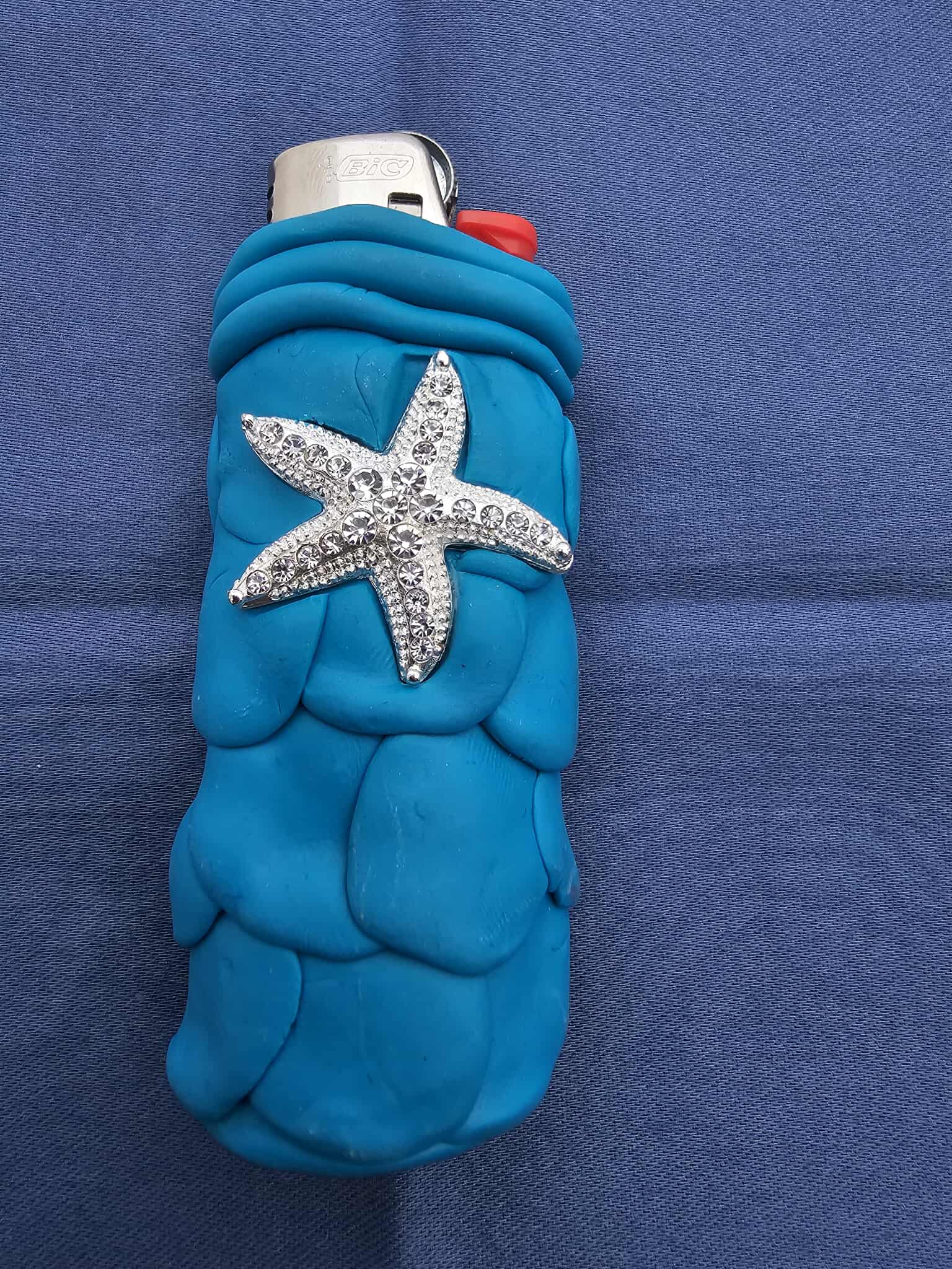Mermaid Scales Lighter cover with Starfish