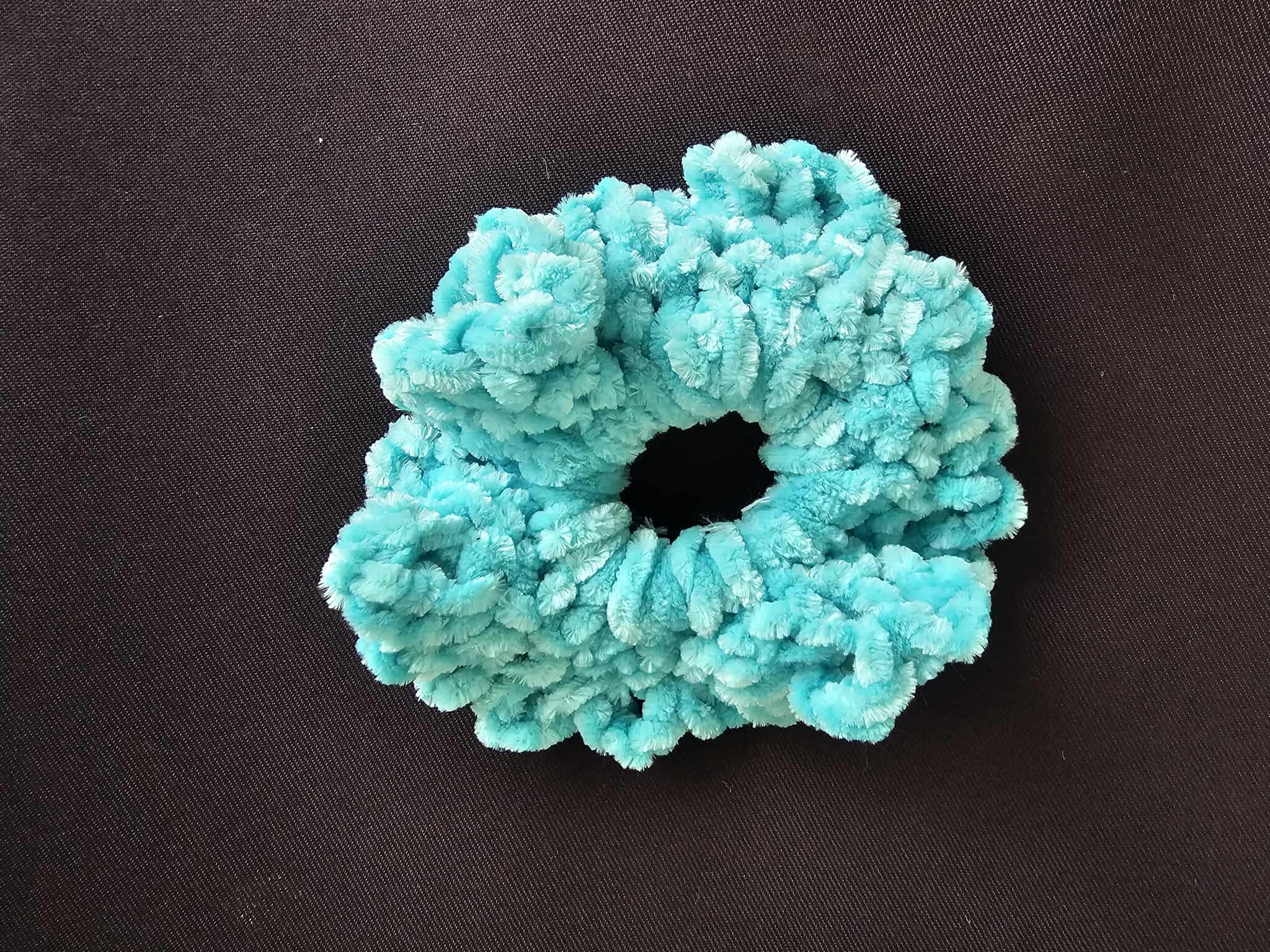 Blue Fuzzy Hair Scrunchie
