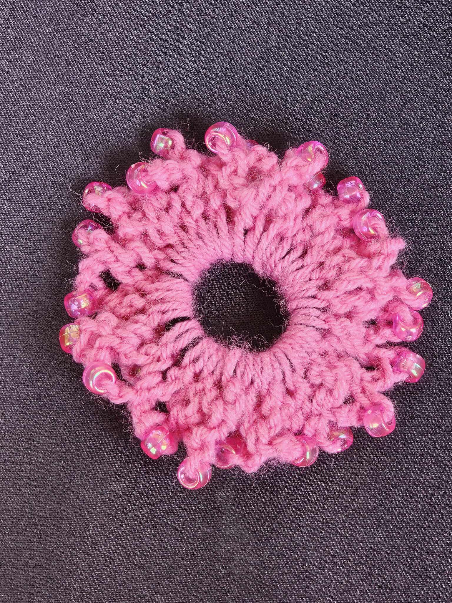 Handmade Pink Crochet Hair Tie