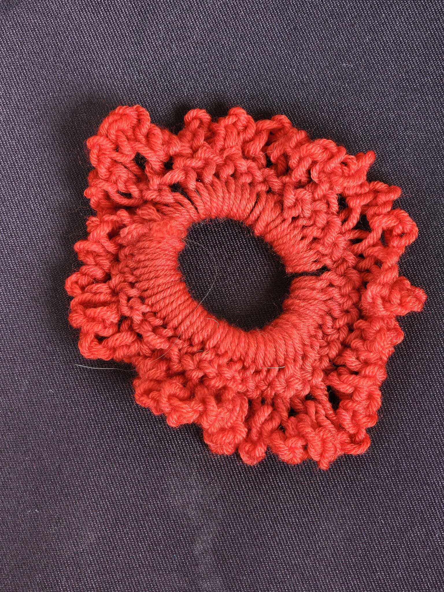 Handmade Red Crochet Hair Tie