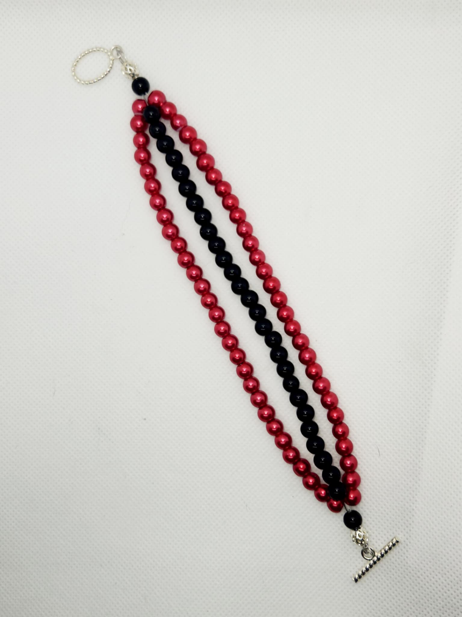 Red and Black Beaded Bracelets