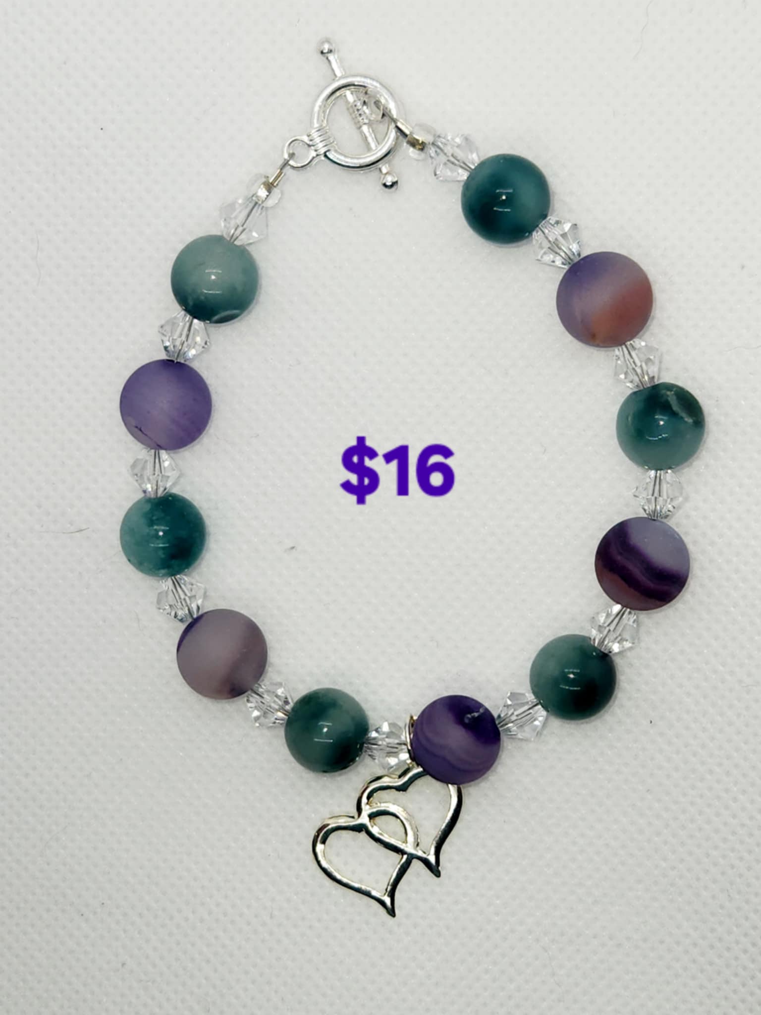 Beaded Bracelet with Heart Charm