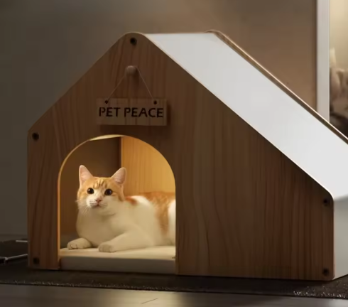 Modern Wooden Cat House