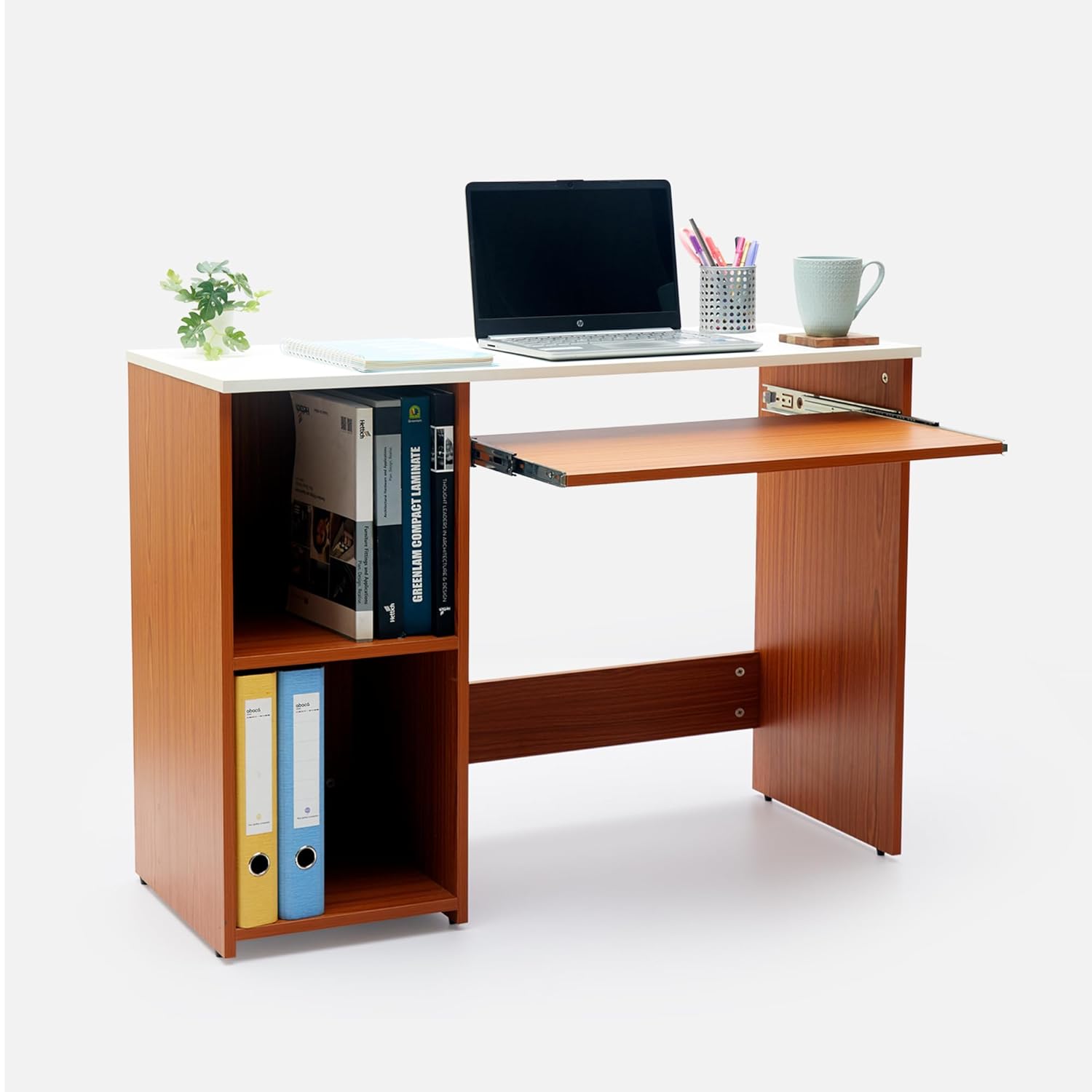Green Soul Murray Engineered Wood Study Table (Natural Teak) | Computer Desk, Office Table for Students, Adults, Professionals | 1 Drawer & 2 Shelves 
