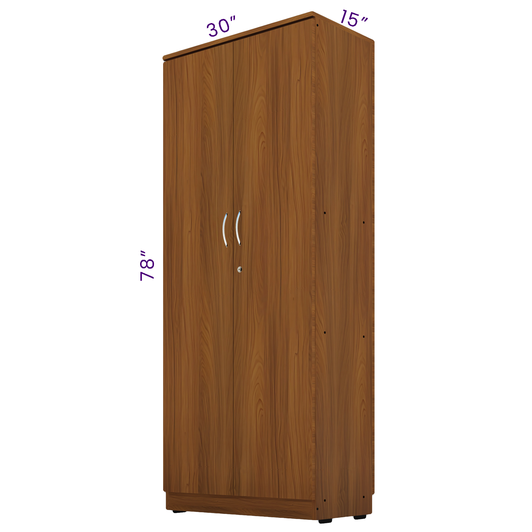 2-Door Engineered Wood Wardrobe – Turkish WD Cherry Finish  