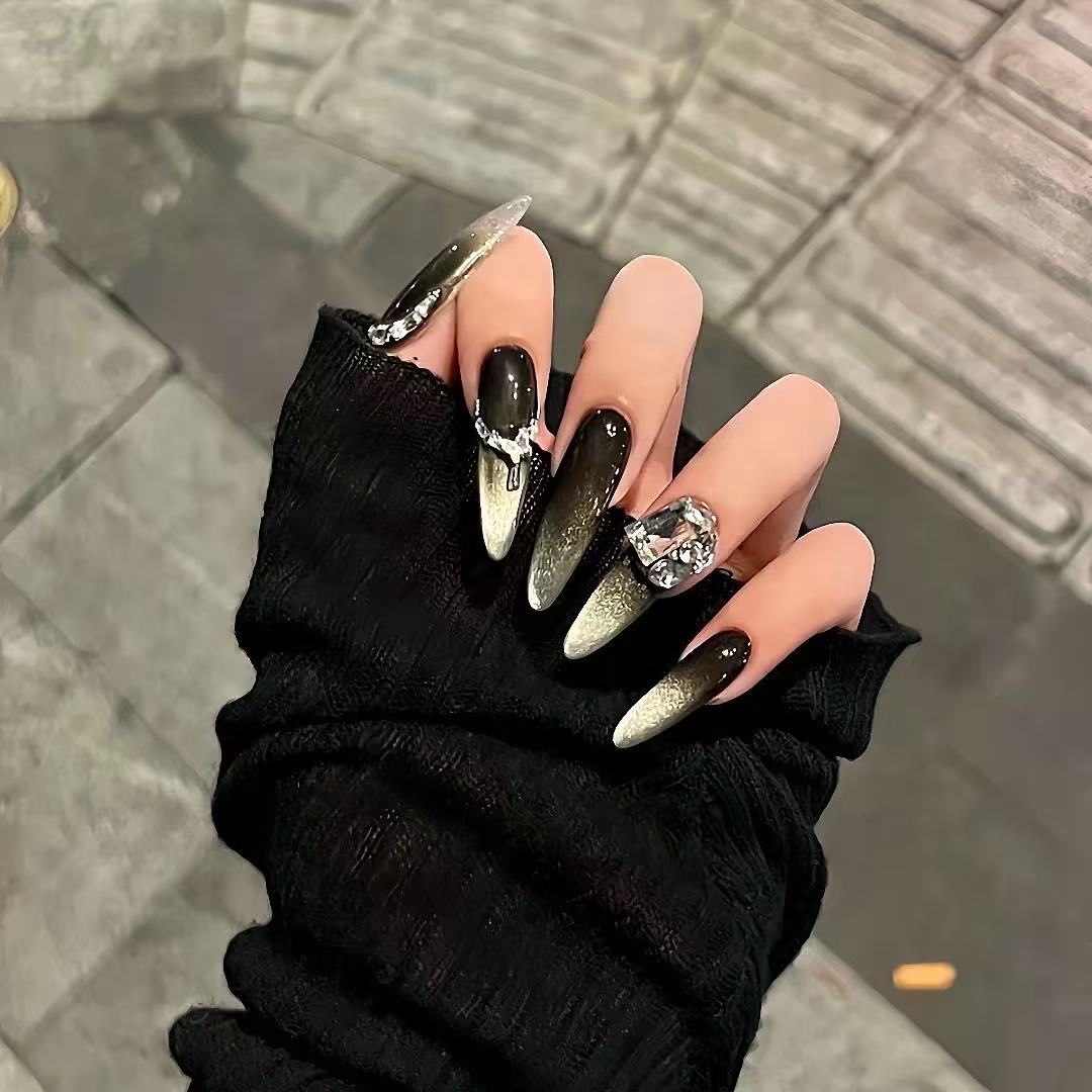 Black cat eye high quality wearable nail polish diamond spring and summer high-end feeling rich daughter long