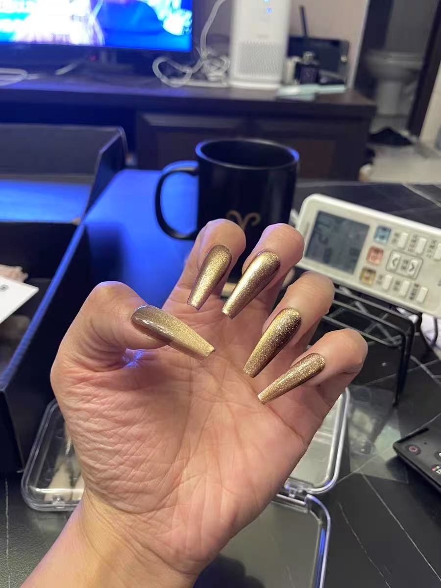 Original handmade cat's eye high-grade blue light luxury heavy industry new patch nail art removable