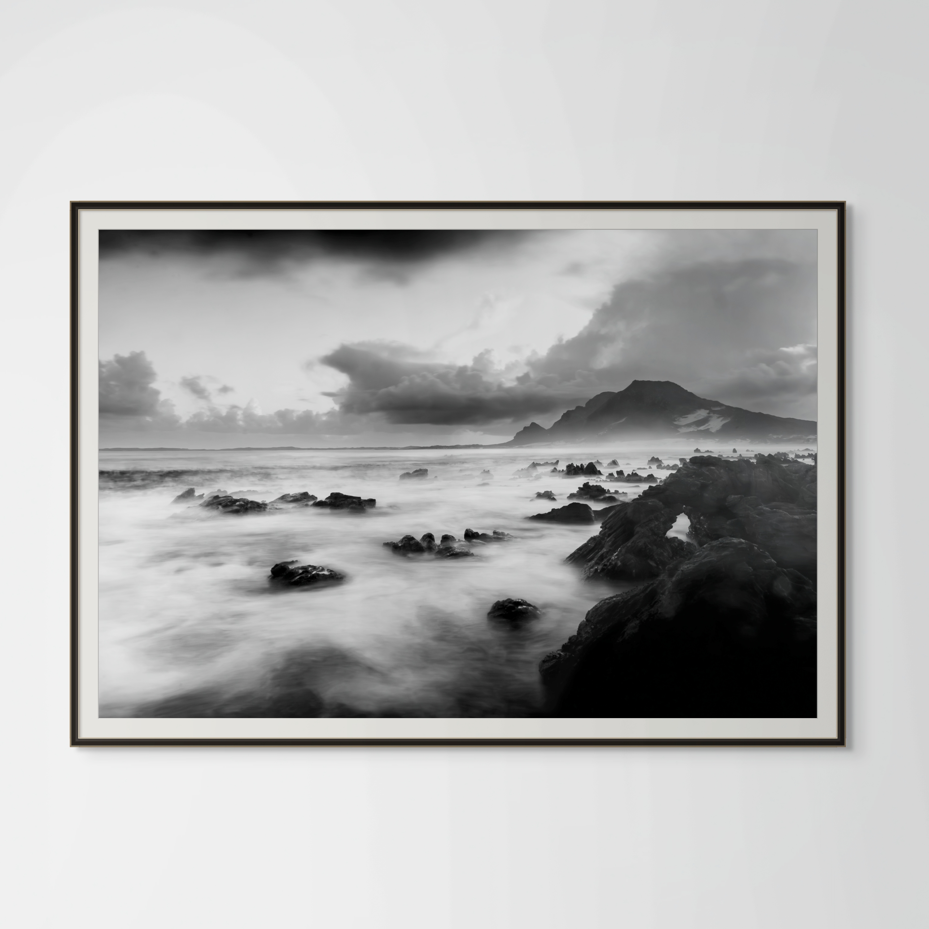 Coastal Fine Art Photography | Flowing Solitude Long Exposure Limited Edition Monochrome Seascape Wall Art