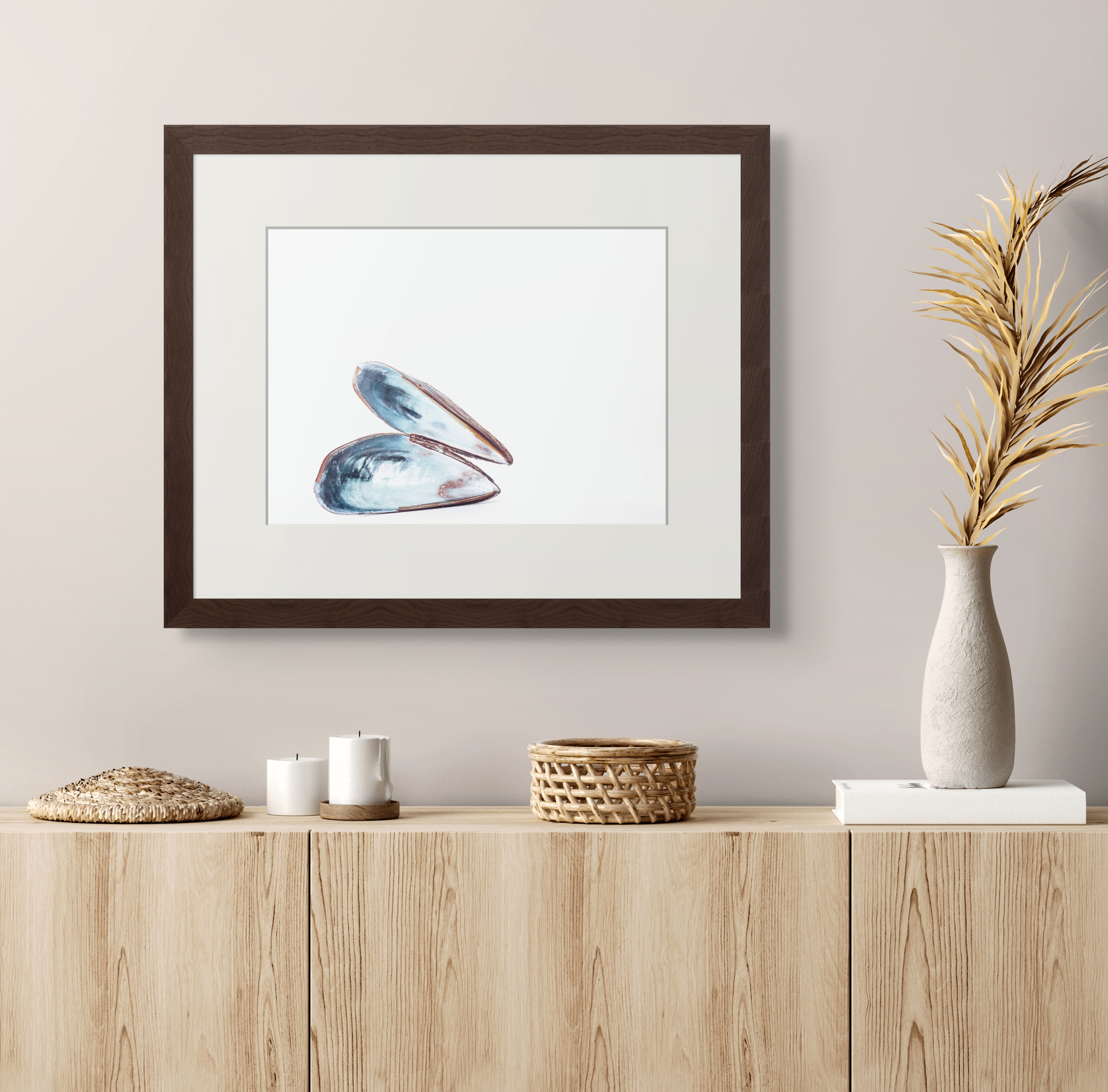 Marine Fine Art Photography | Blue Shell Still Wabi-Sabi Contemporary Ocean Blue Wall Art Collection