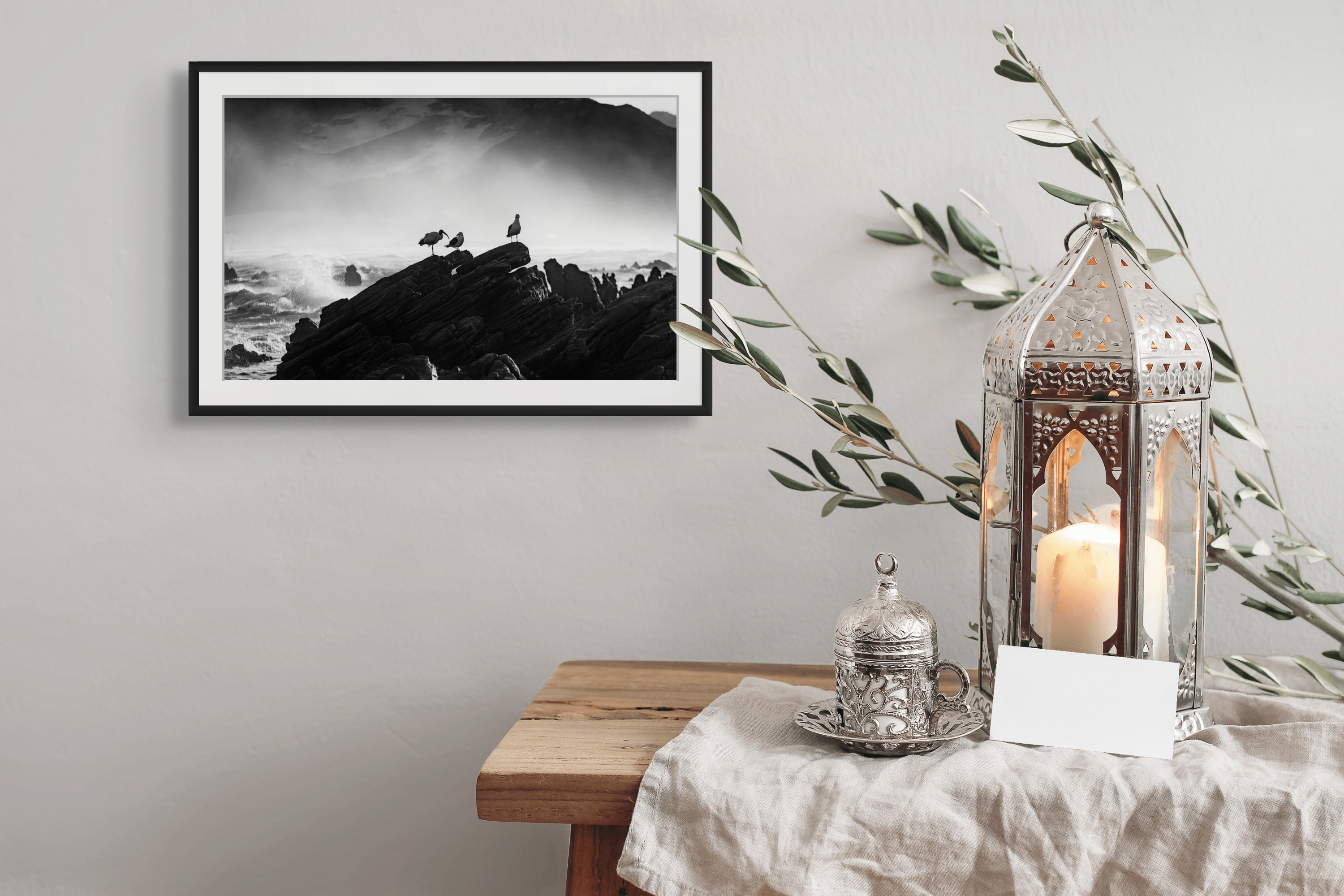 Coastal Fine Art Photography | Standing Still Seabird Meditation Limited Edition Black White Nature Collection