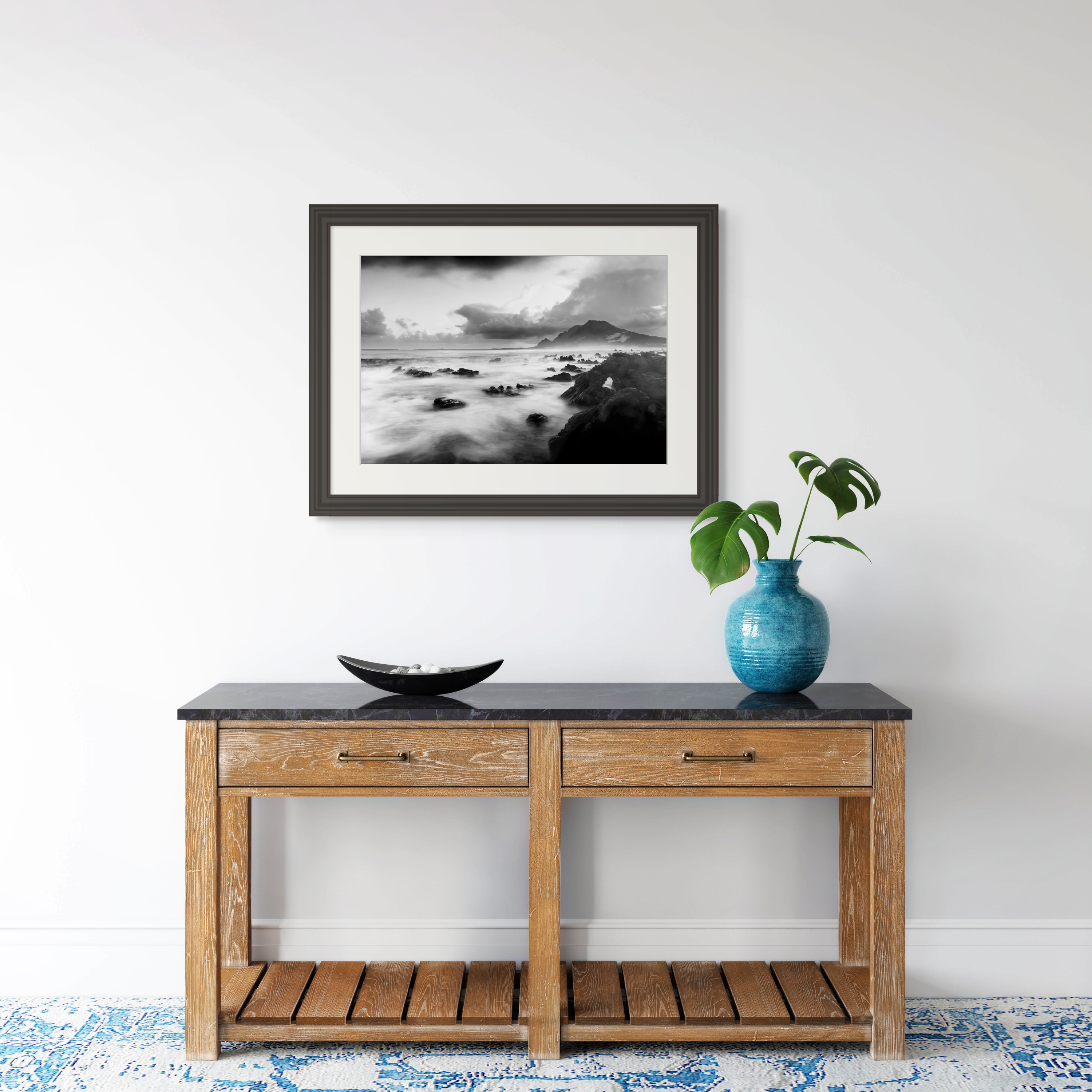 Coastal Fine Art Photography | Flowing Solitude Long Exposure Limited Edition Monochrome Seascape Wall Art