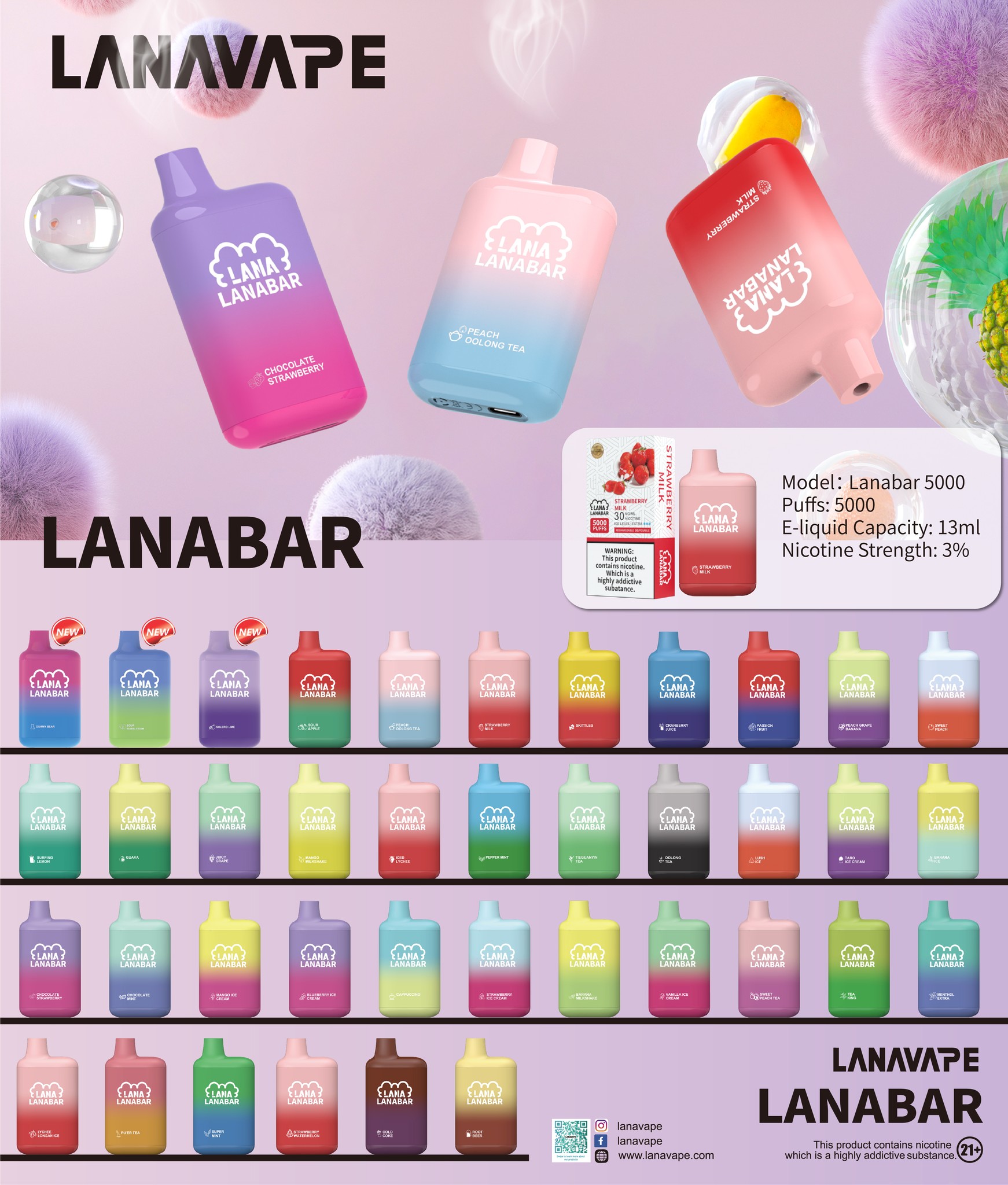 Lana Bar 5000 Puff Disposable Pod