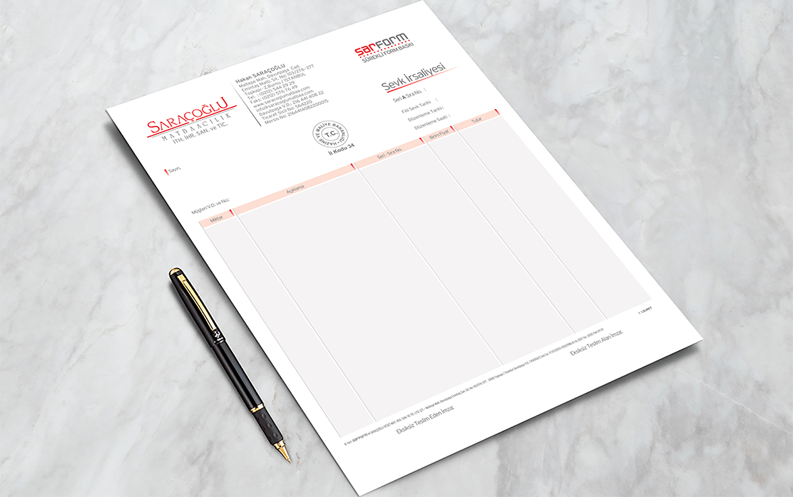 Anlaşmalı Matbaa Faturası