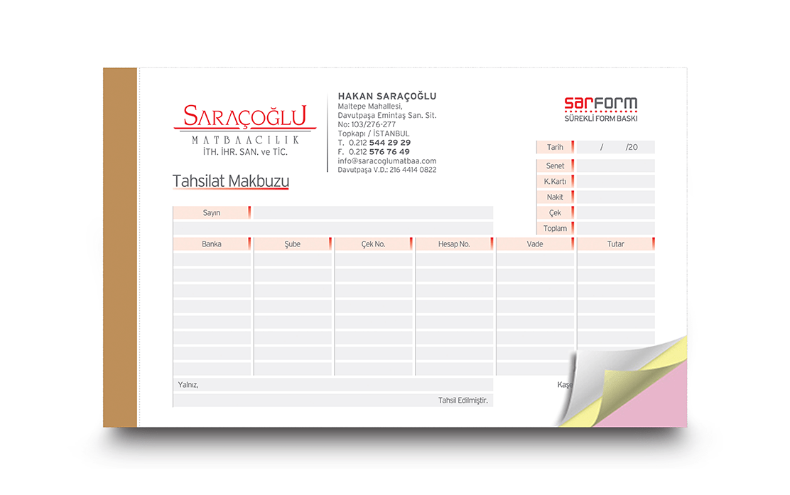 Anlaşmalı Matbaa Faturası