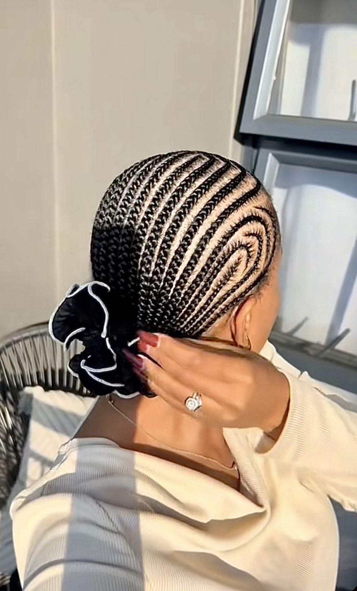 Natural hair conrows
