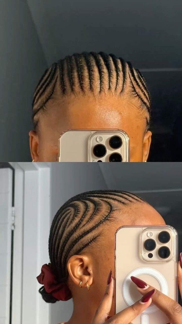 Natural hair conrows
